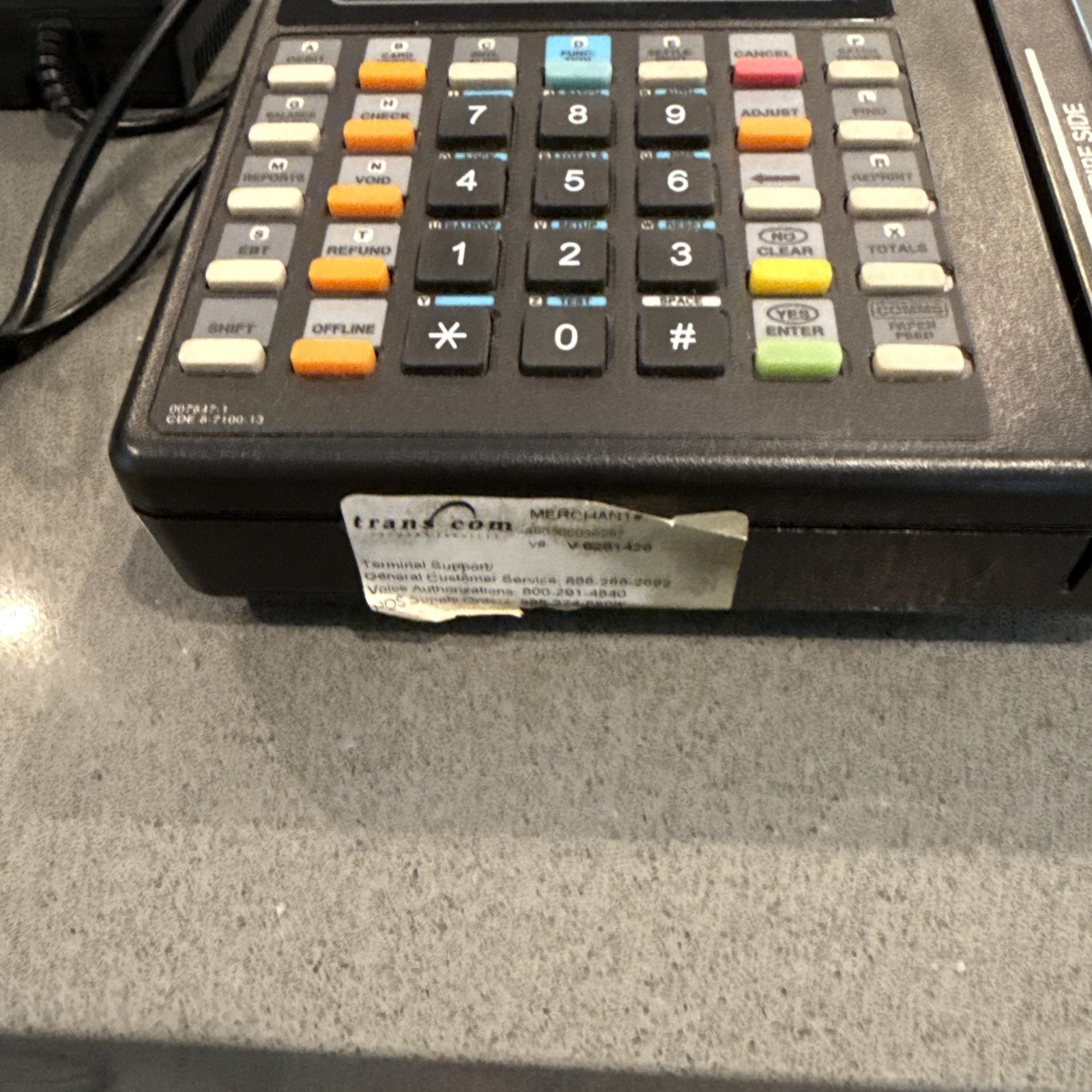 Hypercom Model T7PLUS Chase Paymentech Credit Card Machine Works *read desc