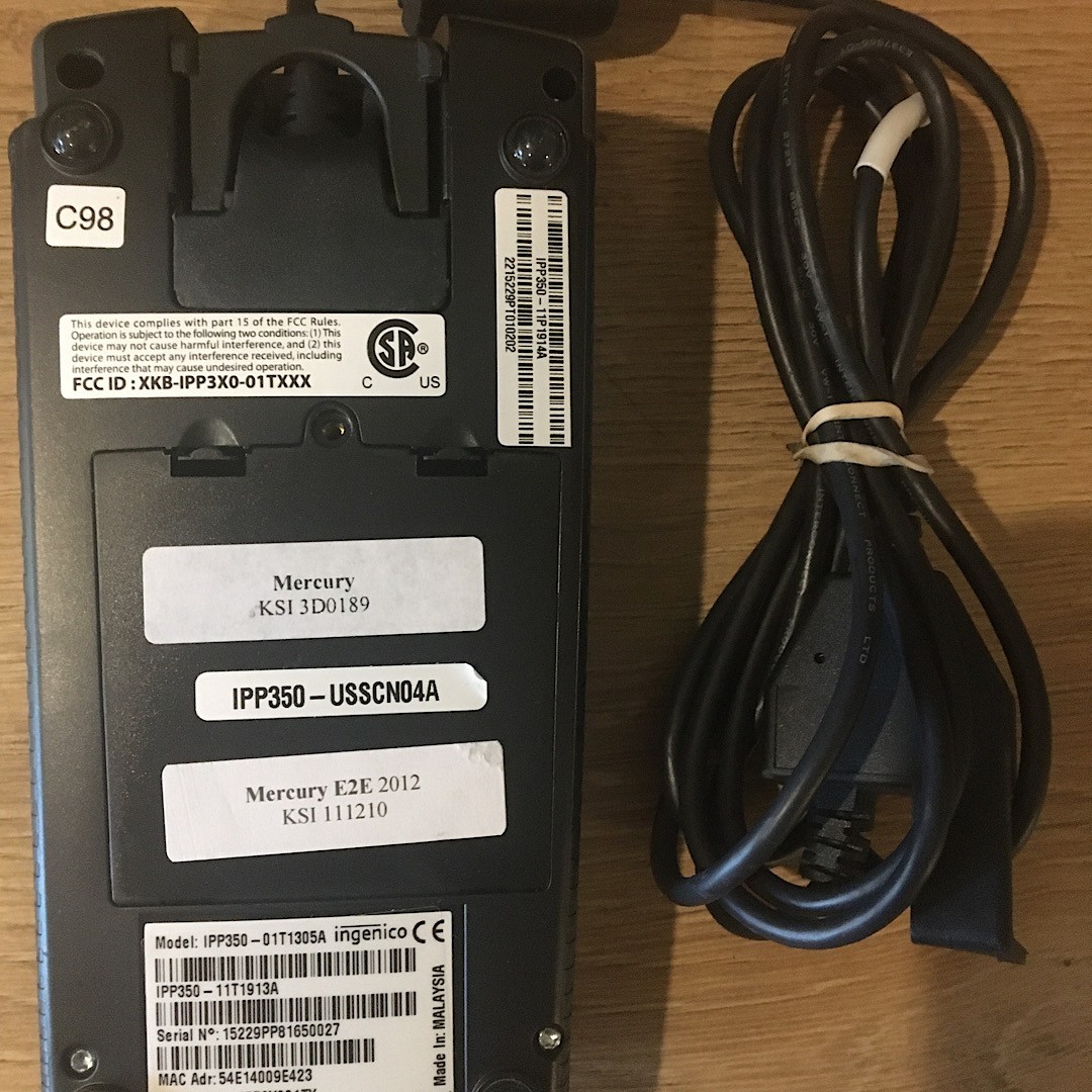 Ingenico iPP350 EMV POS Credit Reader + AC + Worldpay + Network