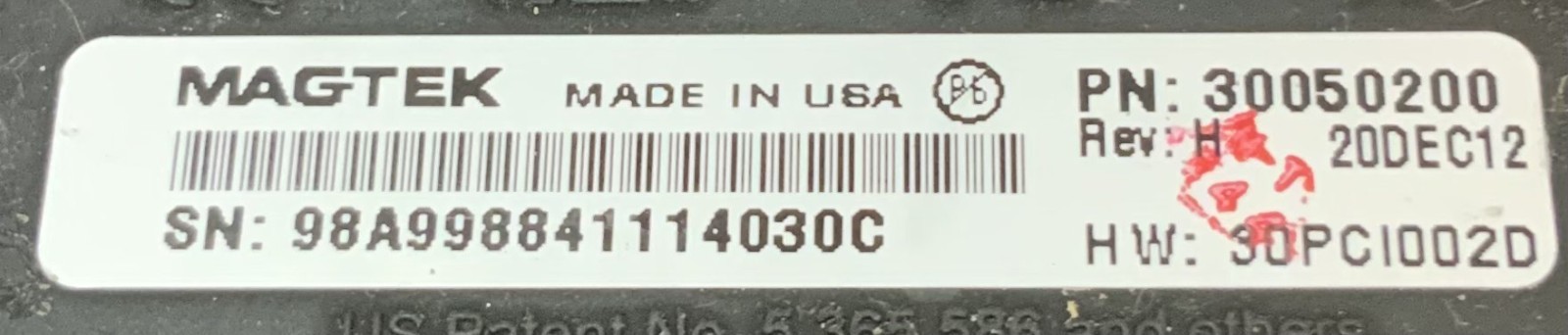 MagTek 30050200 IPAD Pinpad LCD 3 Track Magnetic Stripe USB Card Reader “J2B”