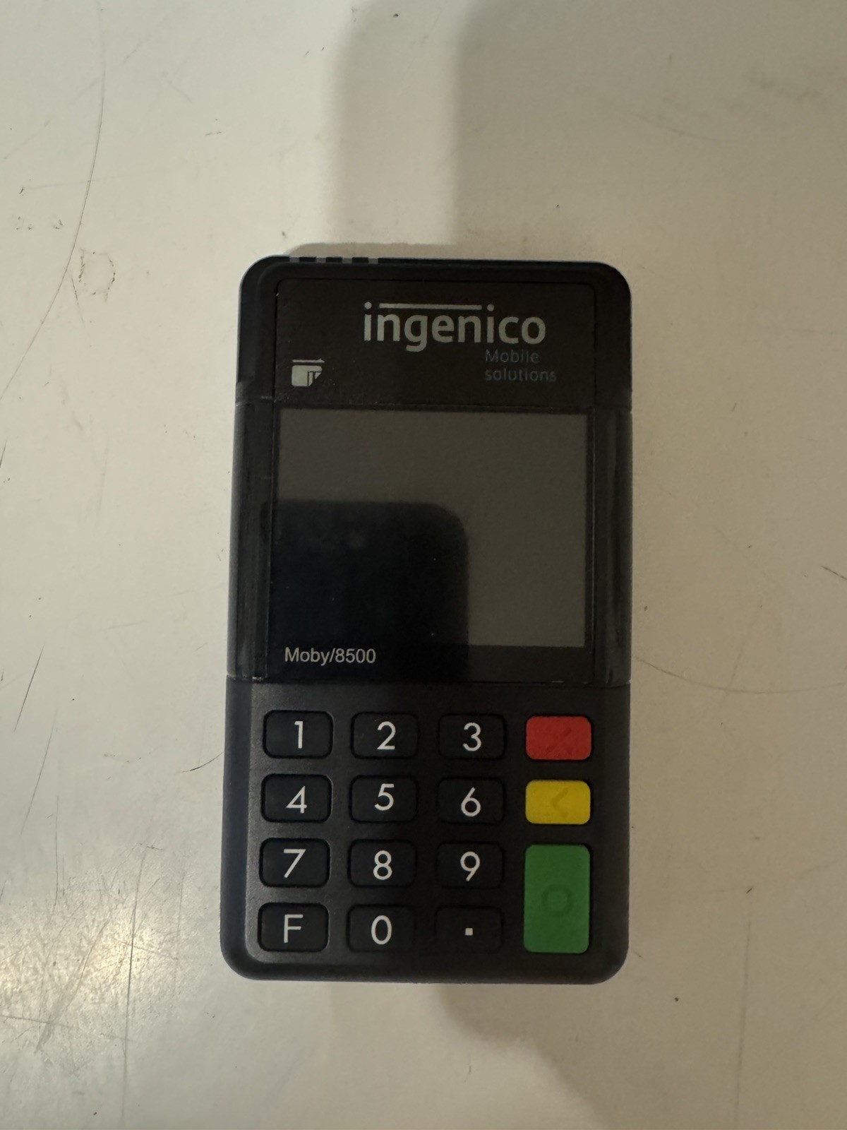 INGENICO MOBILE SOLUTIONS MOBY 8500 P8F506-09219A 2.4″ LCD CARD READER USED