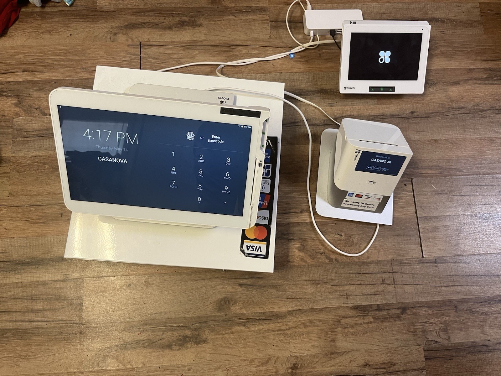 Clover POS Station Duo Bundle w Cash Drawer Customer Display AS-IS LOCKED