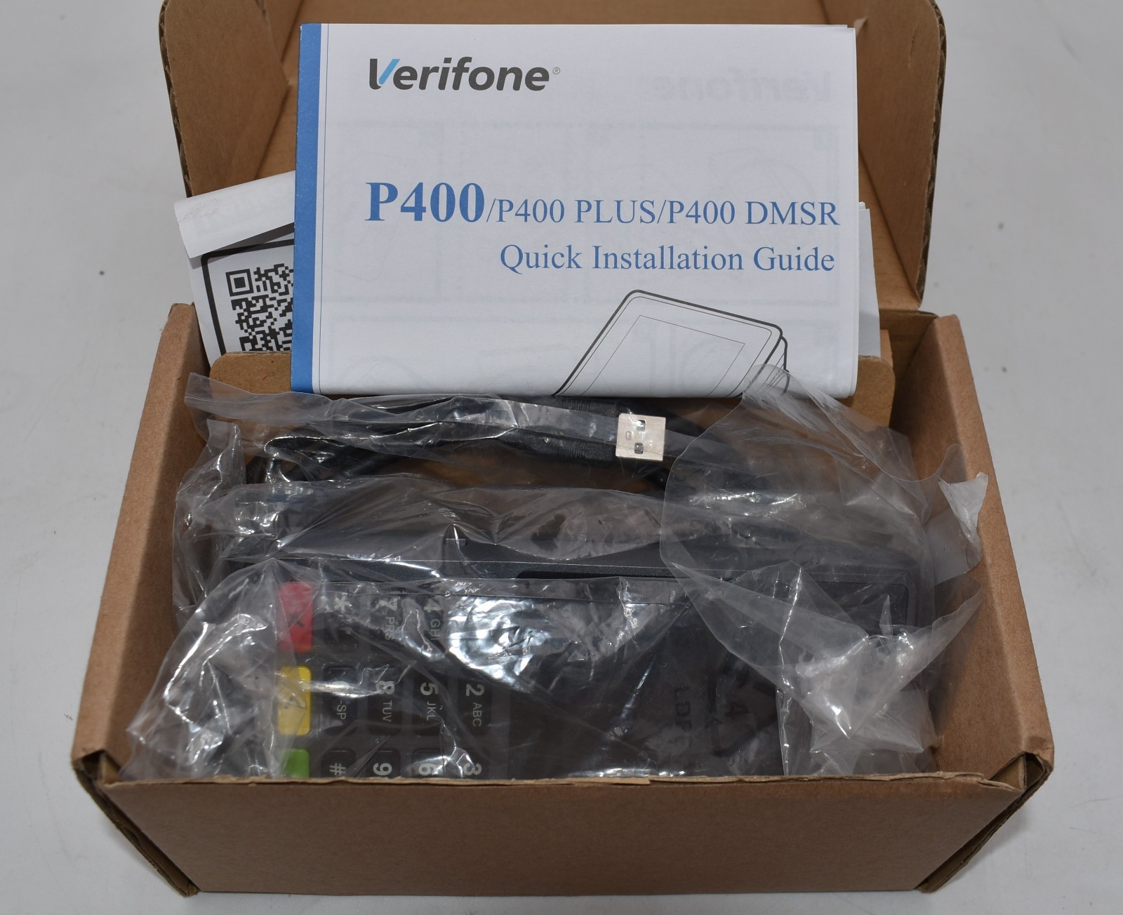 Open Box – Verifone P400 Plus PIN Pad (M435-003-04-NAA-5) + Cable – Card Reader