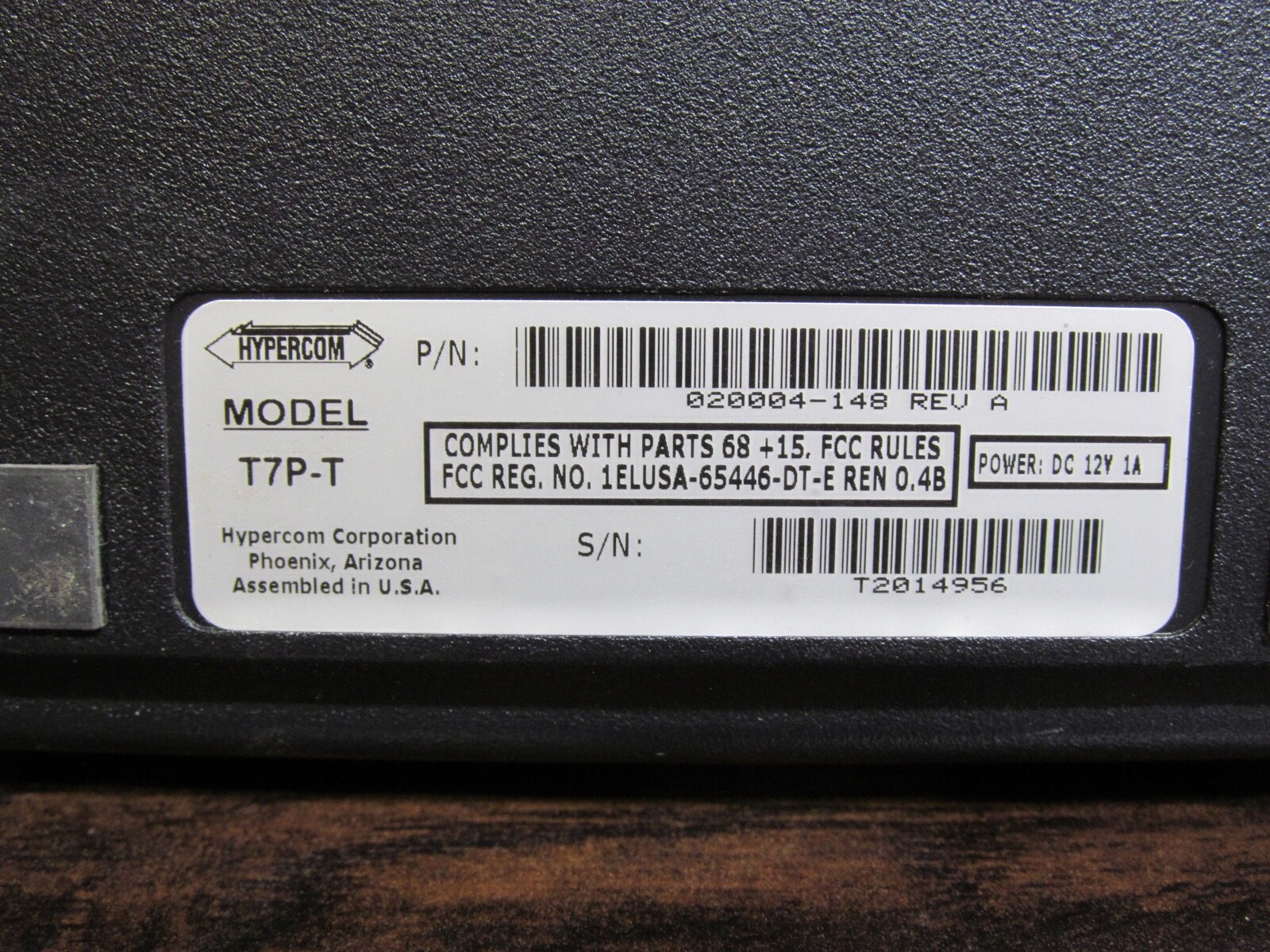 Hypercom T7P POS Credit Card Terminal Reader Printer Dial-Up For Parts Untested