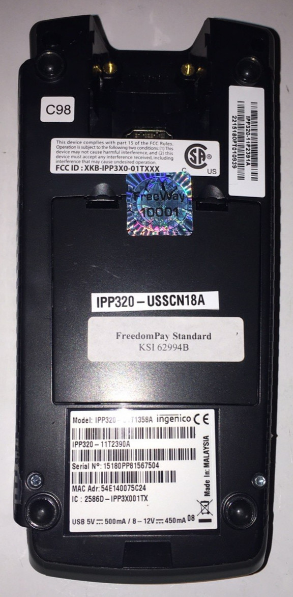 Ingenico iPP320 credit card terminal credit card reader ipp320-11t2390a