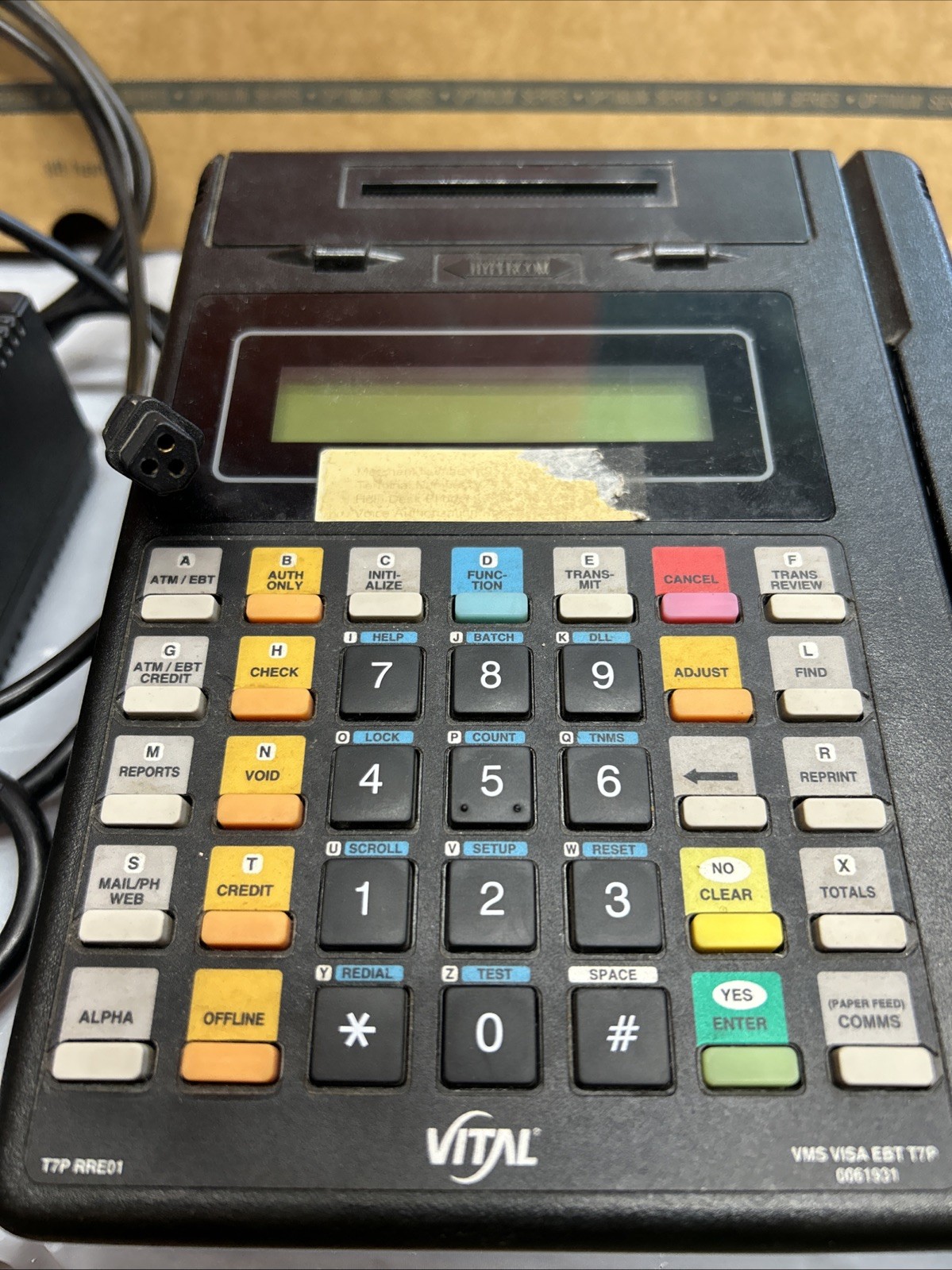 Hypercom T7Plus POS Credit Card Machine Terminal with OEM Power Supply *used