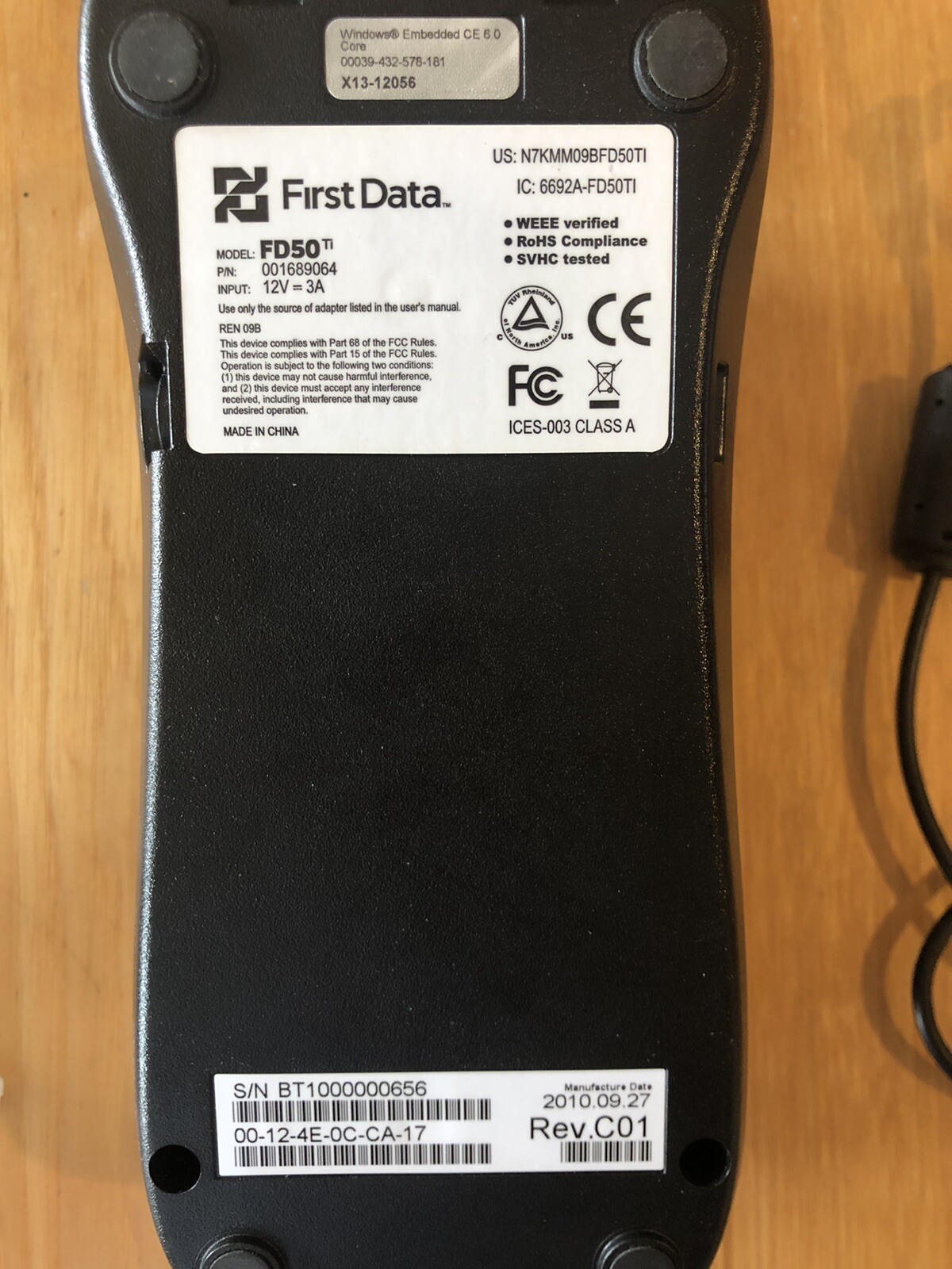 First Data FD50ti Credit Card Teminal plus Extension Reader, Power, Phone Line