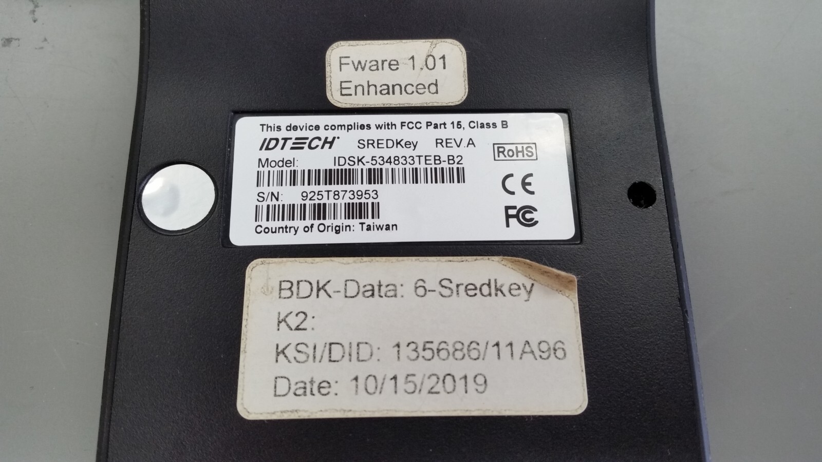 IDTech SREDKey Magstripe Credit Card Swipe Reader IDSK-534833TEB-B2 USB