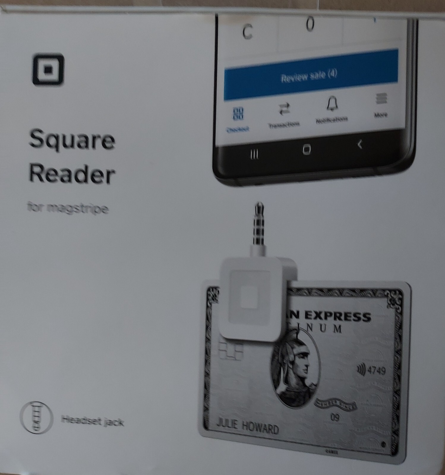 Square Reader Credit Debit Card Magstrip Apple & Android Headset Jack APKG020601