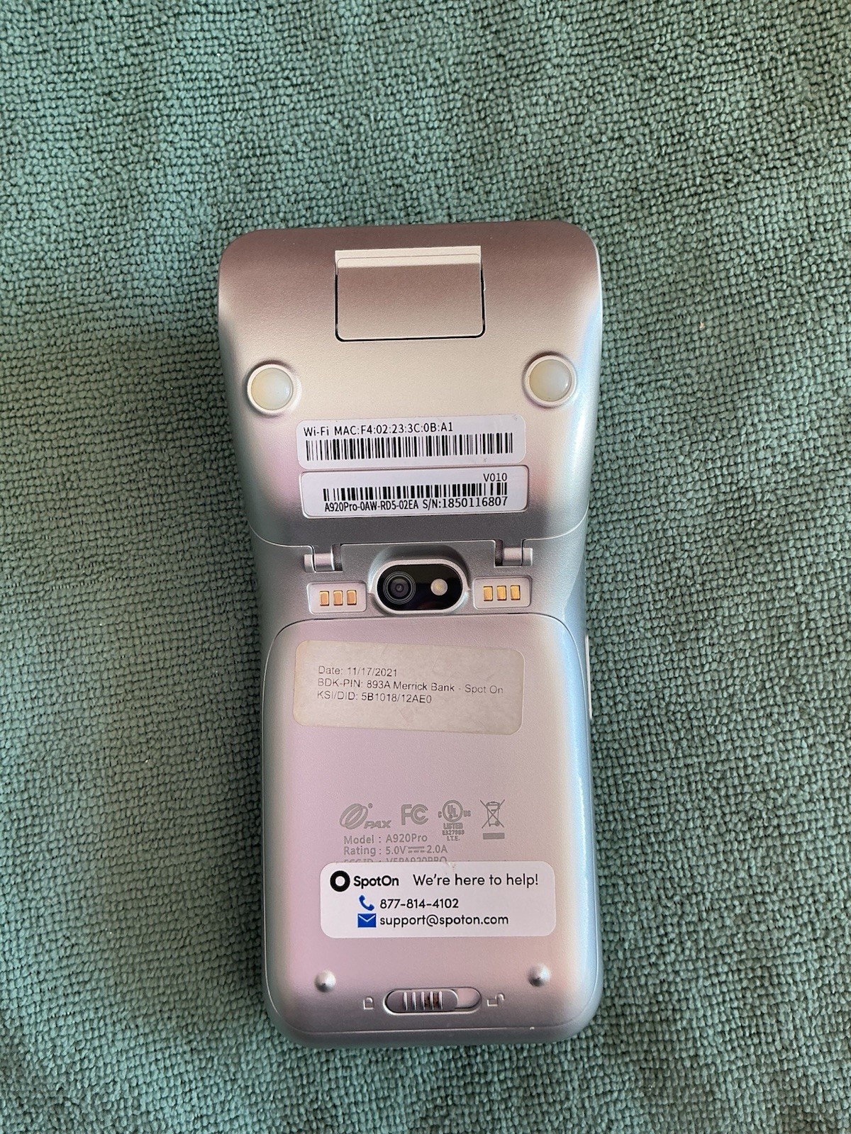 PAX A920Pro Credit Card Terminal POS Reader A920Pro-0AW-RD5-02EA