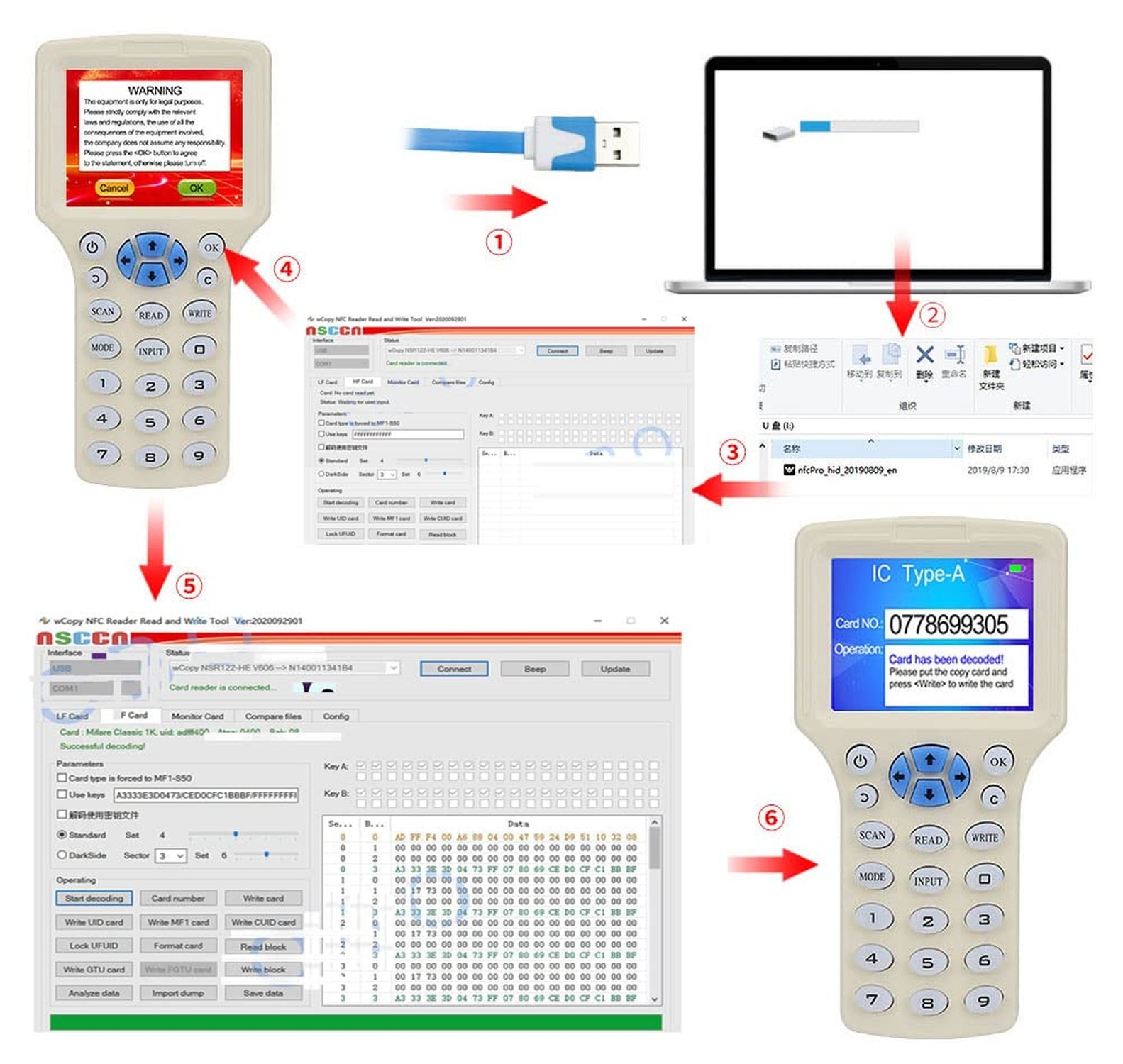 JASAG RFID Reader Writer Duplicator, NFC Reader, 125KHz 13.56MHz RFID Smart C…