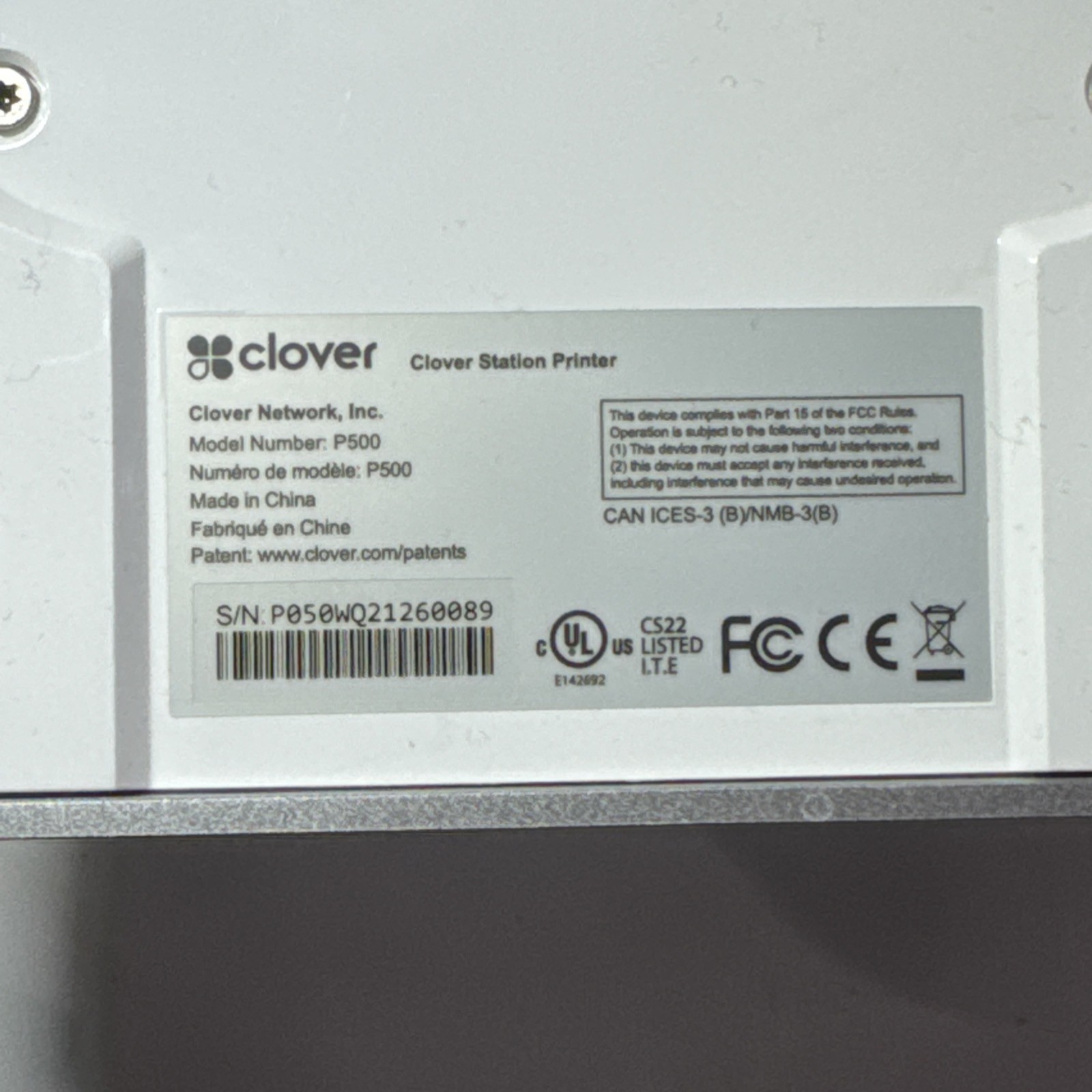CLOVER POS System S503 C503 P500 H500 Terminal Printer Register Scanner