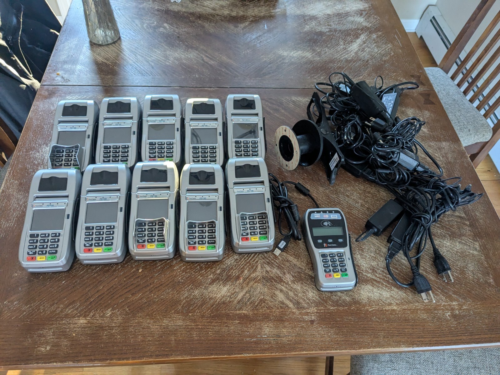 Lot of 10 first data fd130 credit card reader machine FD 35