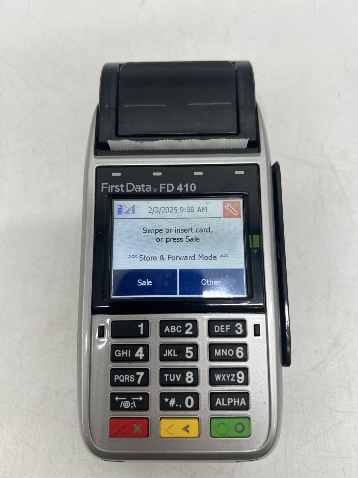 FIRST DATA FD 410 CREDIT CARD MACHINE WIRELESS SMART CHIP DEBIT READER TERMINAL