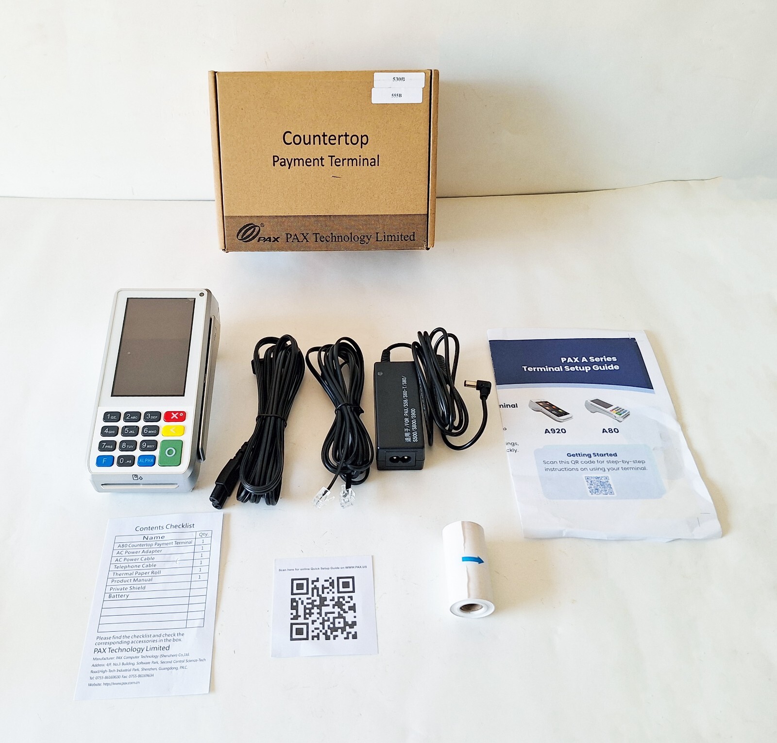 PAX A80 Countertop Payment Terminal A80-MBA-RD5-13AA – BRAND NEW