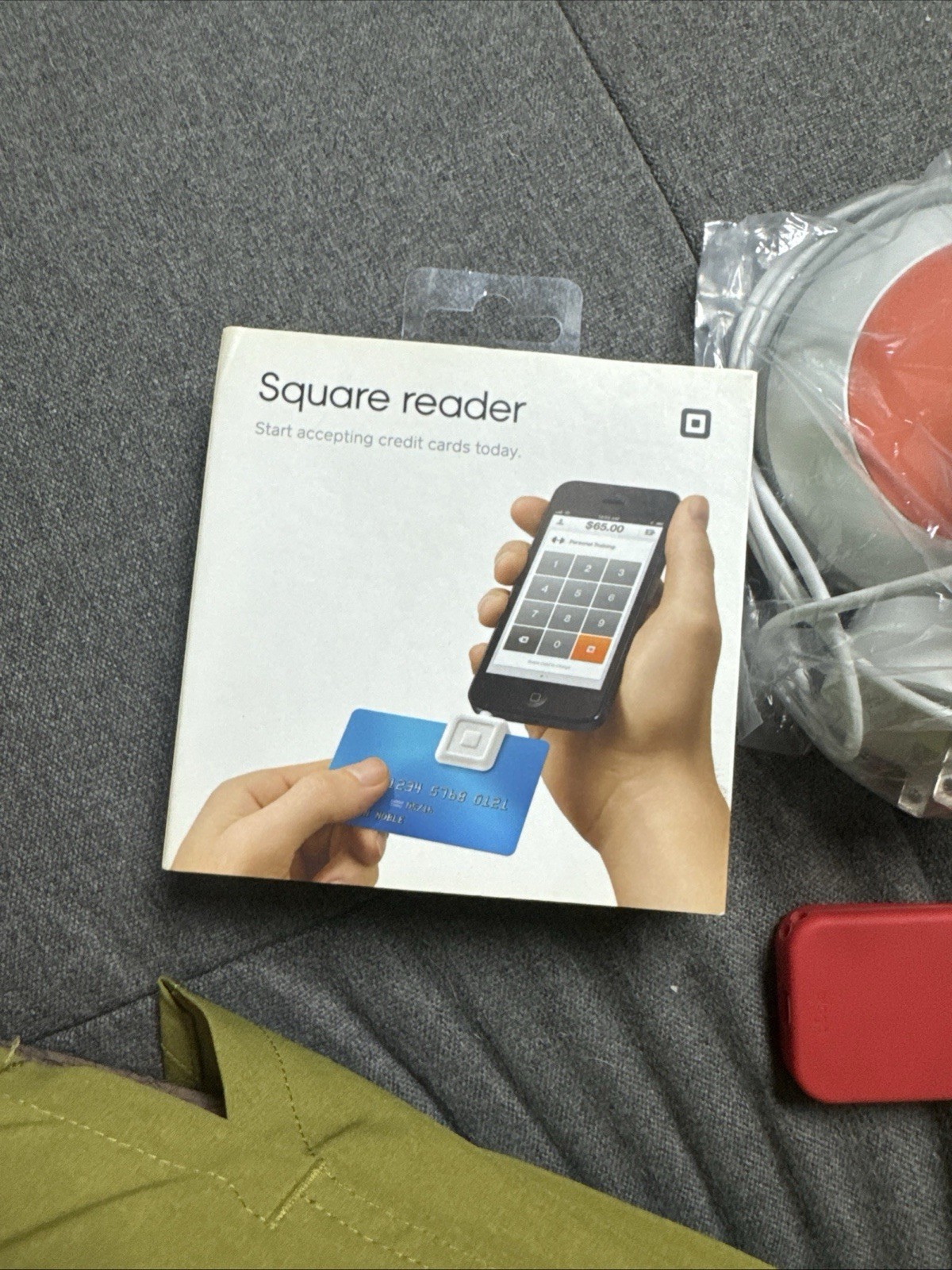 Square Credit Debit Card Reader 3.5mm Headphone Aux Jack White iPhone Android