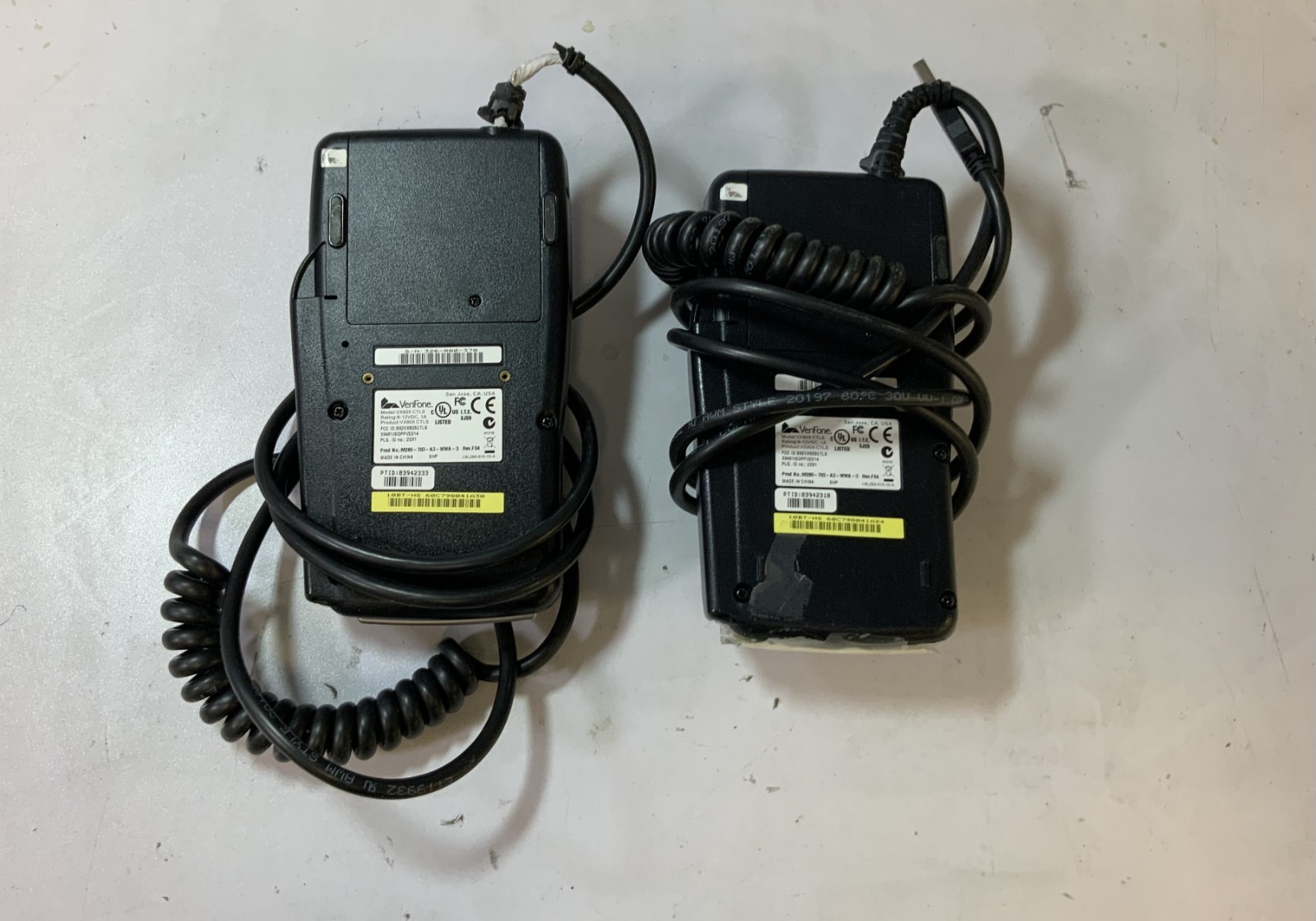 (Lot of 2) VeriFone VX 805 Pin Pad ATM Card Swipe Machine, Silver & Black “K3C”