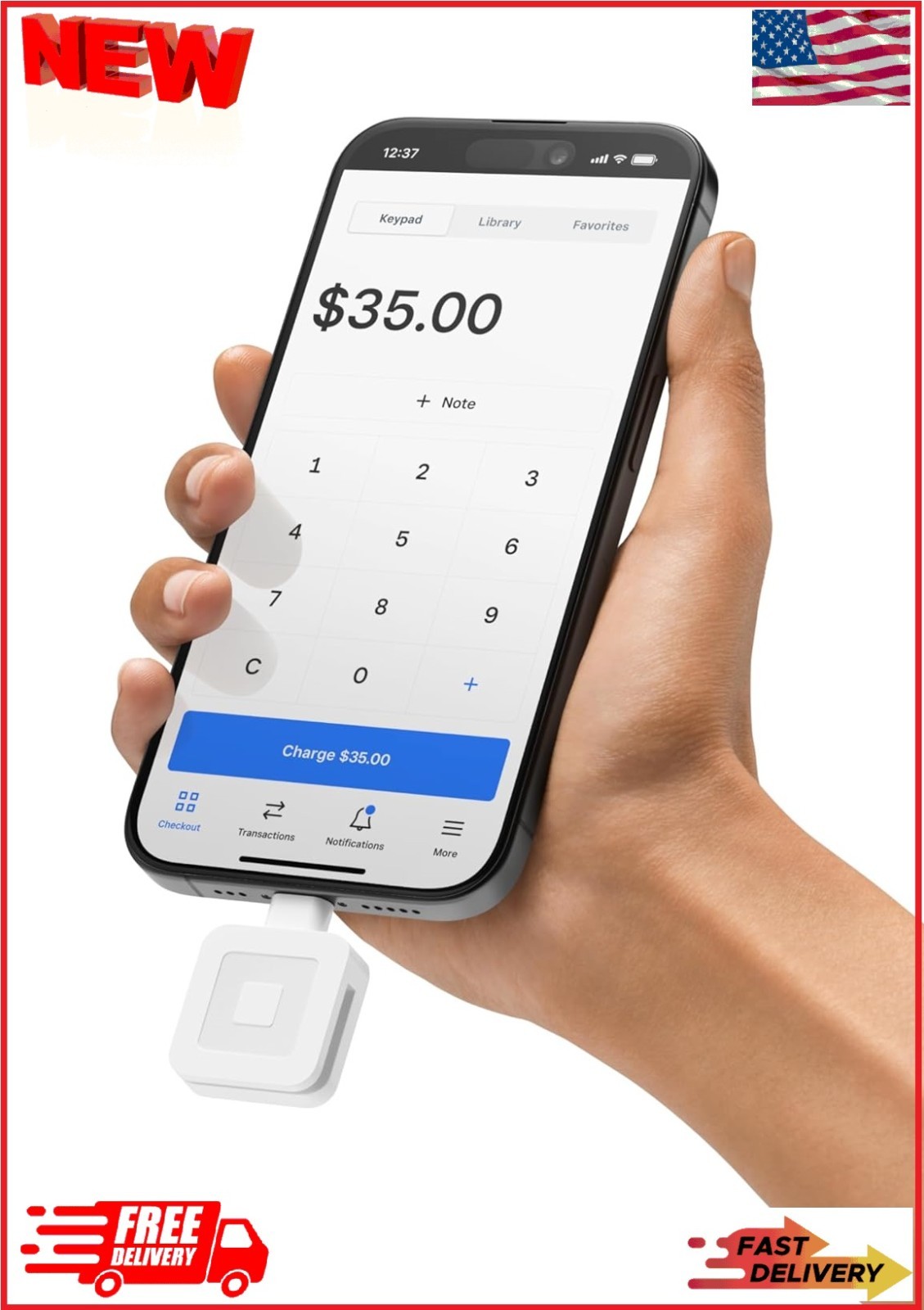 Square Magstripe USB-C Card Reader for Apple & Android Devices