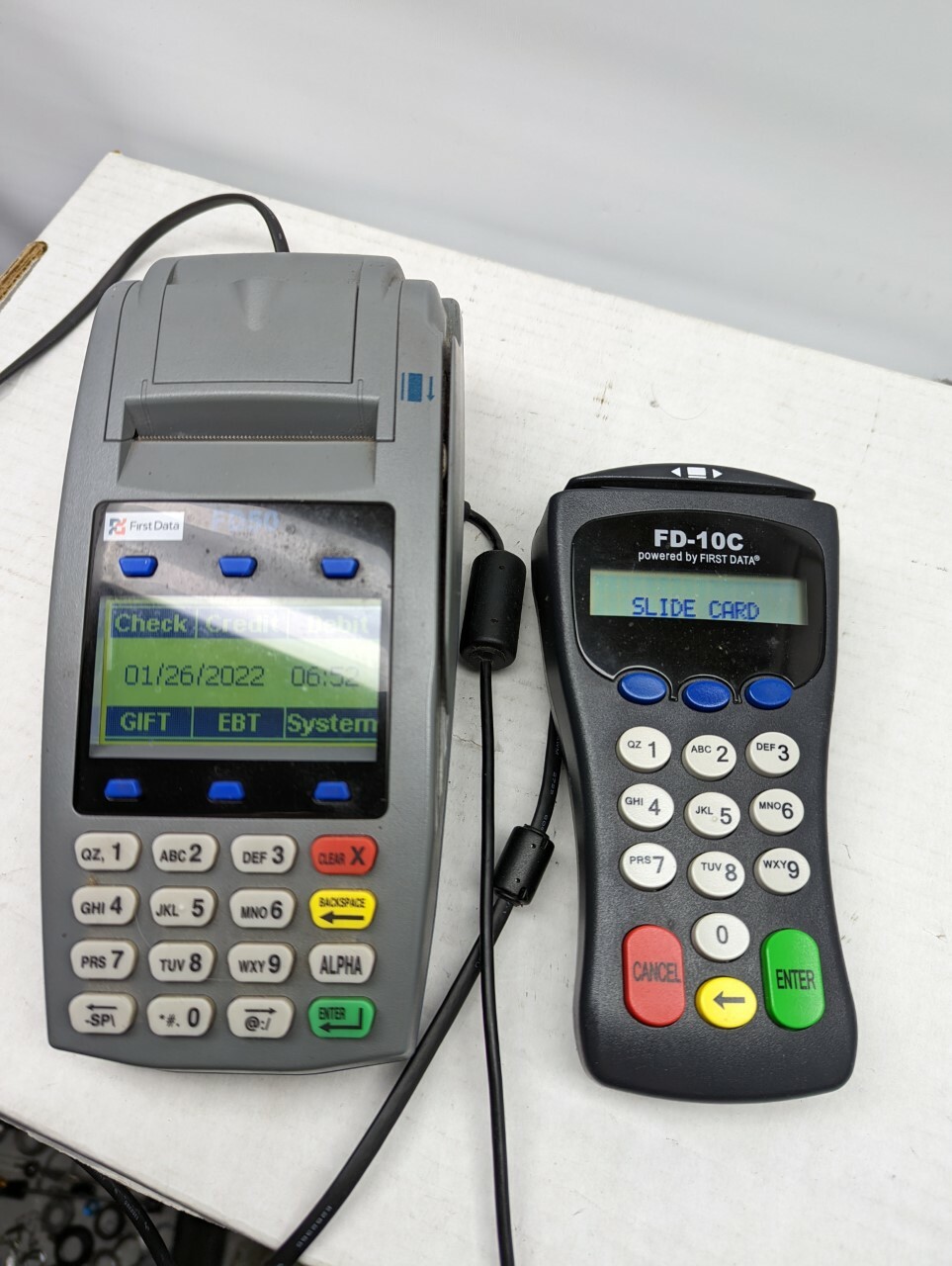 First Data credit card machine and pin pad FD50