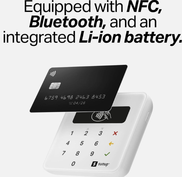 SumUp Plus Card Reader, Bluetooth – NFC RFID Credit Card Reader for Smartphone