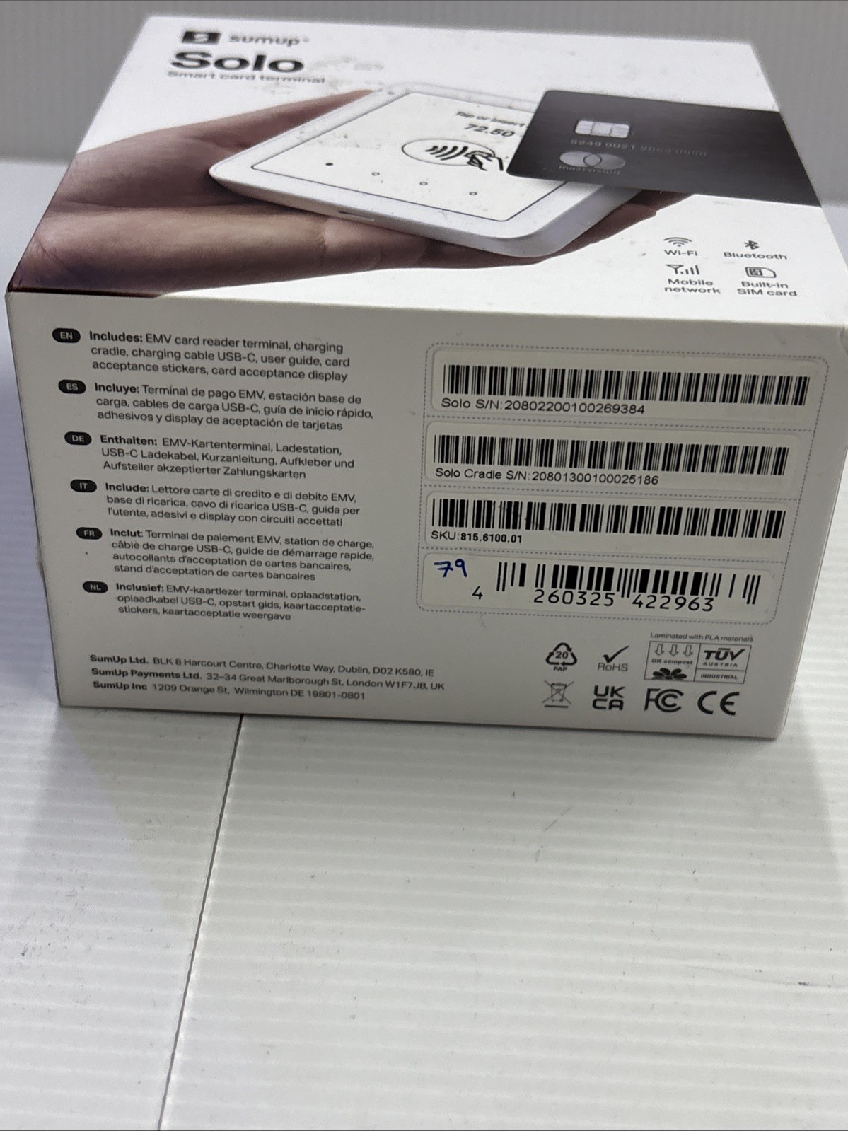 Brand New SumUp Solo Wi-Fi Smart Card Terminal White (815610001)