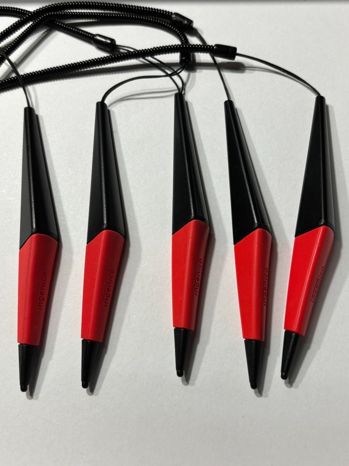 LOT of 5 Ingenico Lane 7000 / 8000 Magnetic Stylus Pen Red Grip great condition