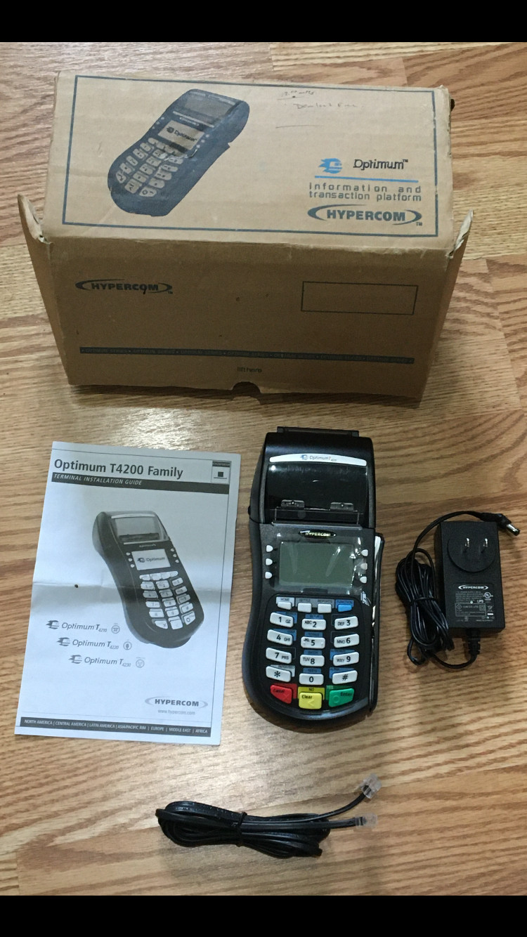 ✝️HYPERCOM OPTIMUM T4220 CREDIT CARD TERMINAL PAYMENT 010332-311R ZUE