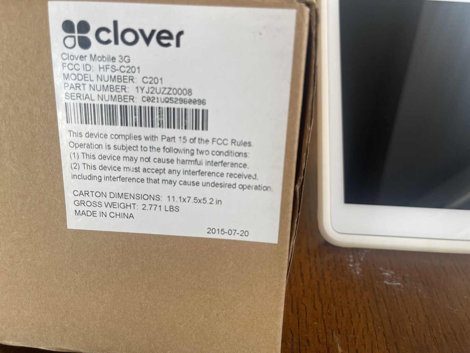Clover Network Mobile 3G C201 – Handheld POS AS IS