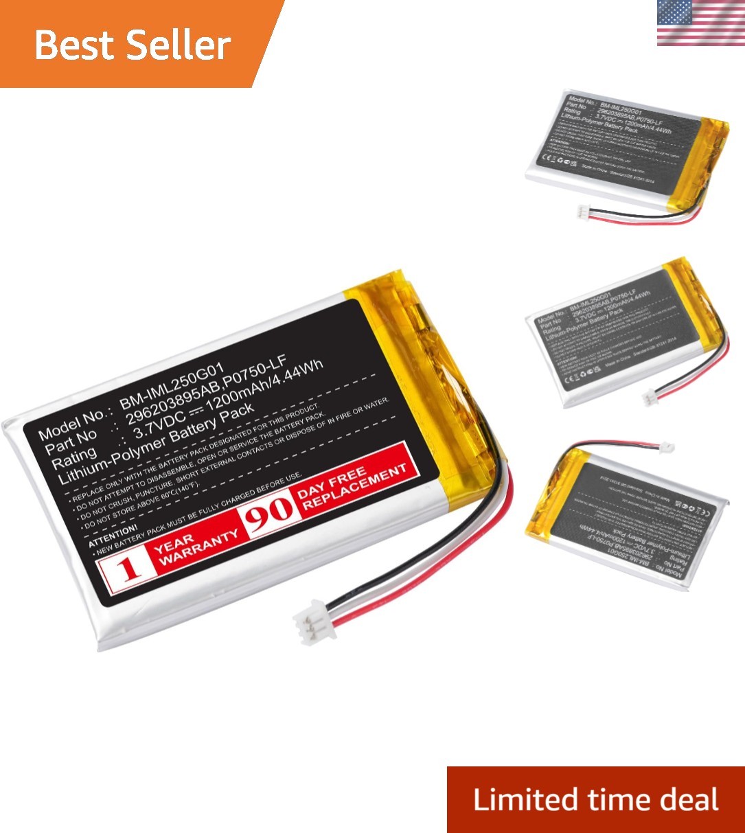 Lightweight Lithium Polymer Battery for Ingenico Link 2500 – Indoor/Outdoor Use