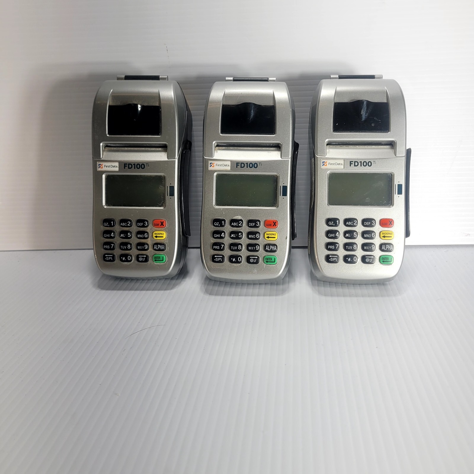 First Data FD100 Ti Point Of Sale Terminal Card Readers Sold As Is Lot Of 3