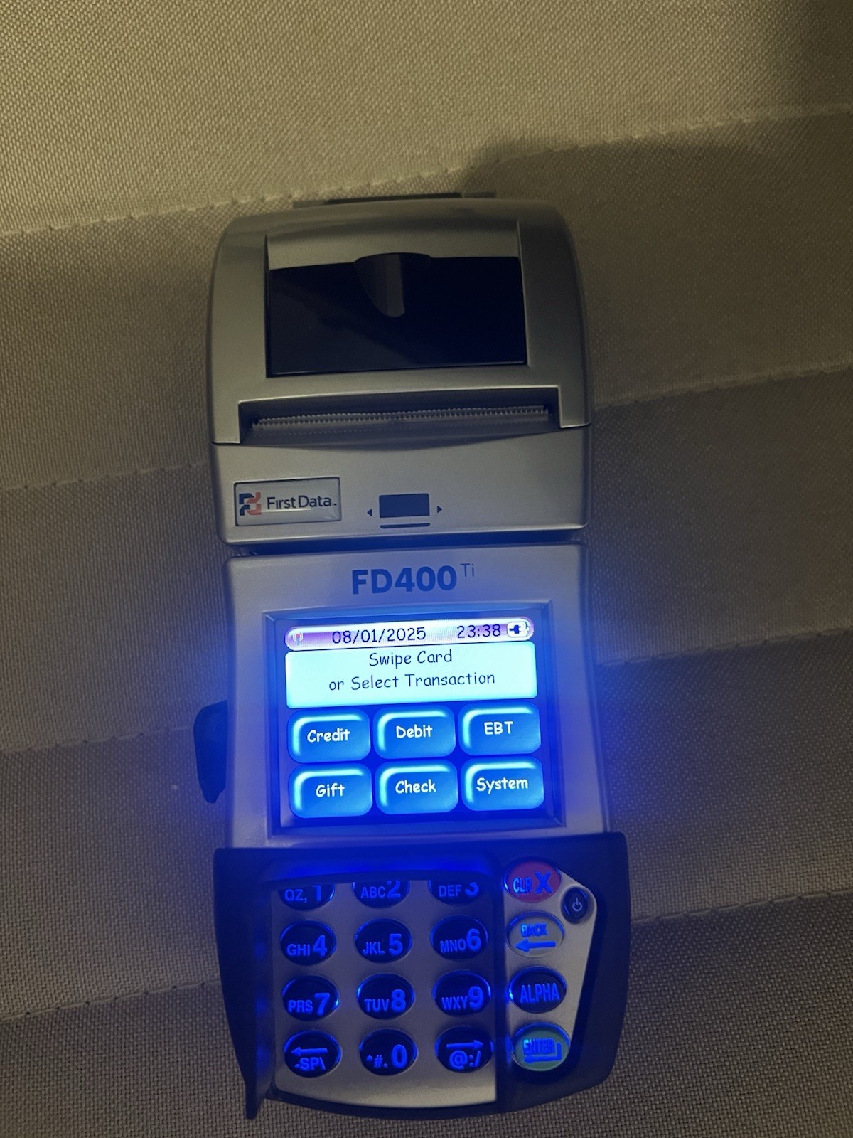 First Data FD-400 Ti Credit Card Machine with Power Cord POS