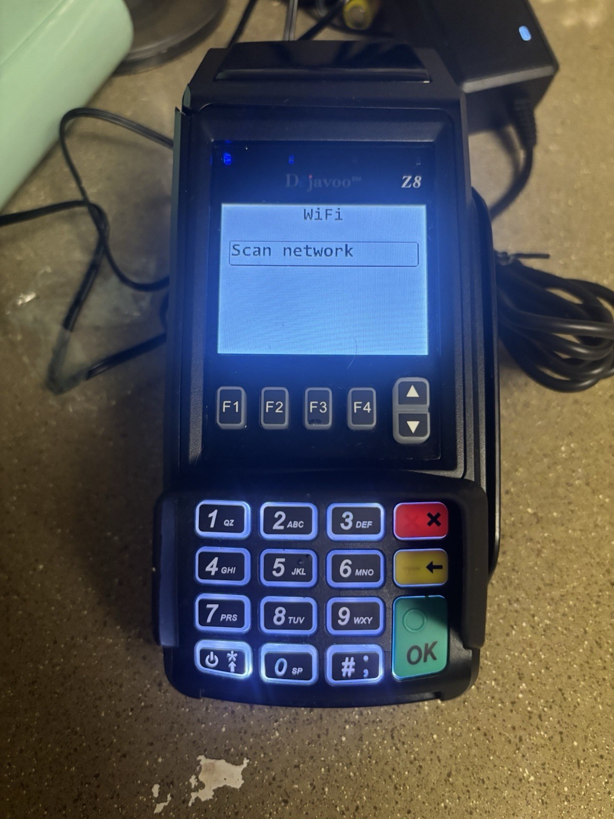 Dejavoo Z8 Credit Card Terminal Powers On Account Locked For Parts or Training