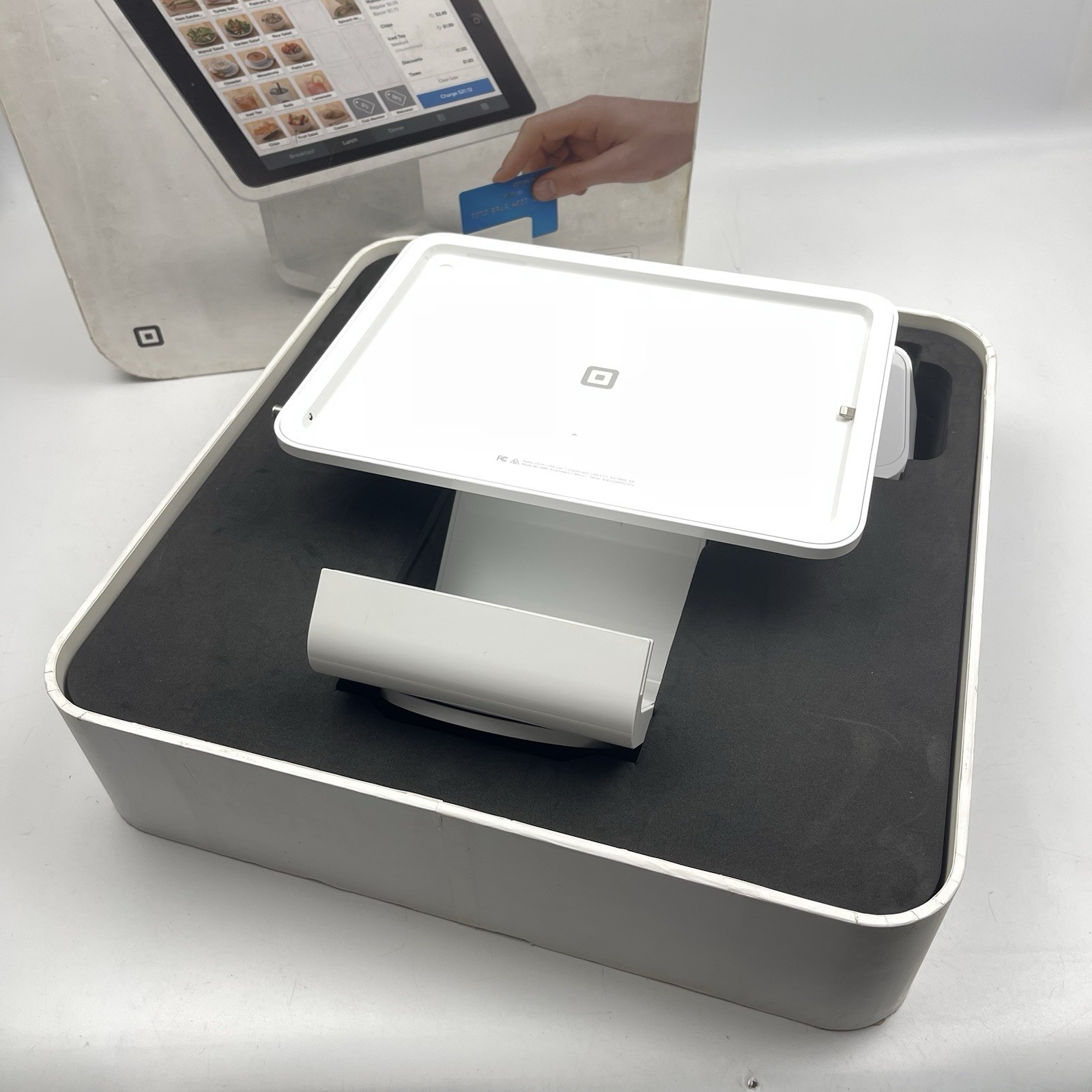 Square Stand for 9.7″ iPad POS Terminal Model: S089 (1st Gen) – White