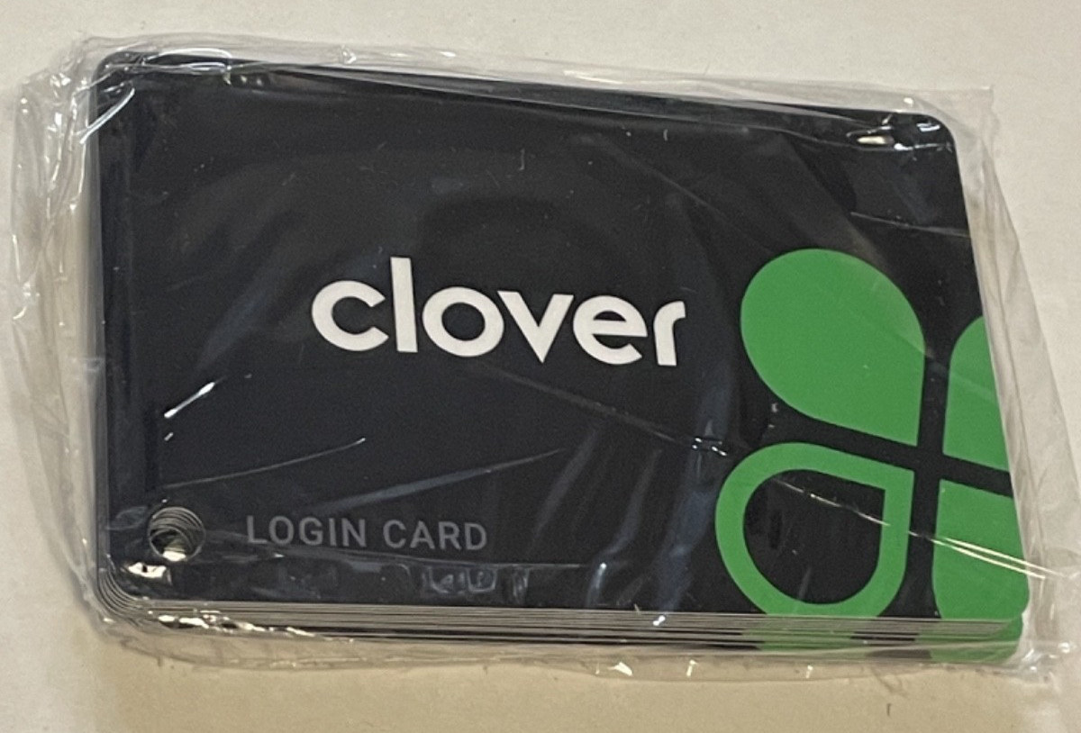 CLOVER LOGIN CARD FOR CLOVER STATION DUO POS SYSTEM