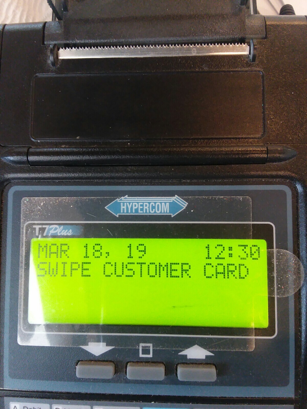 Hypercom T7Plus T 7 Plus Credit Card Terminal Machine & Power Supply Preowned