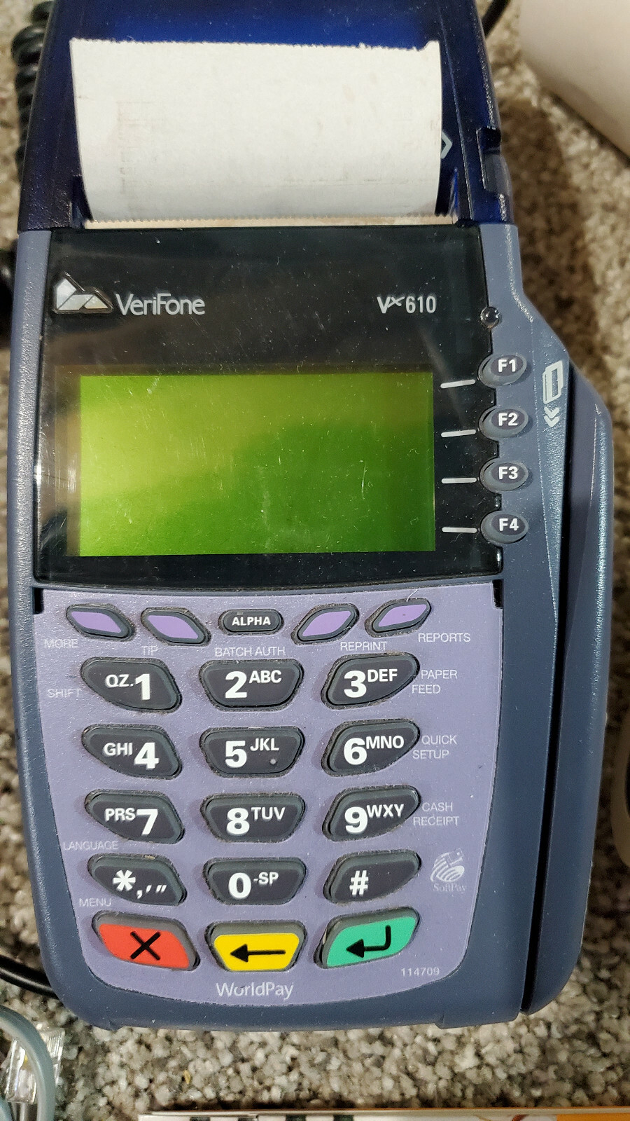 Verifone VX610 Credit Card Chip Reader w/ Power Supply, Battery, & Paper