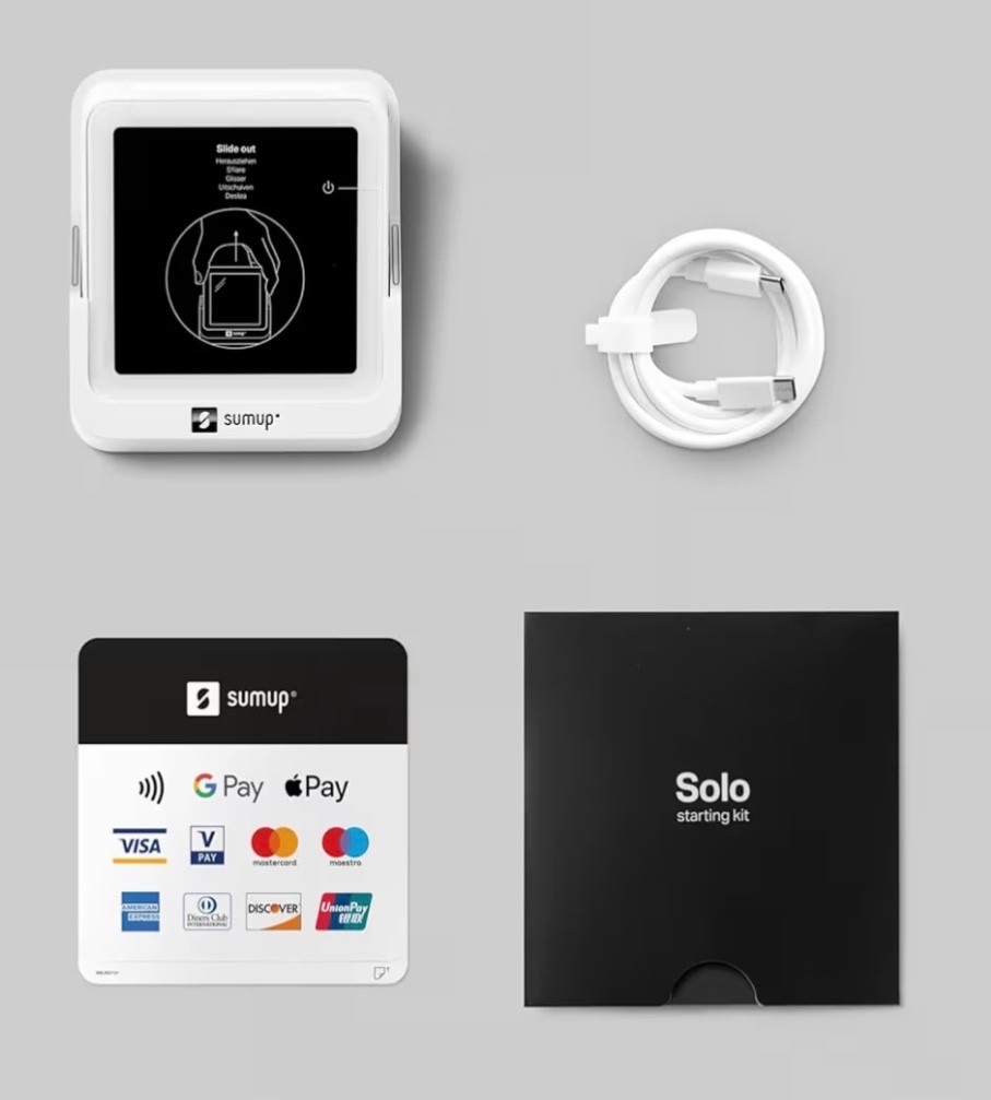 Credit Card Payment Card Reader with Charging Station. Full Touch-Screen Interfa