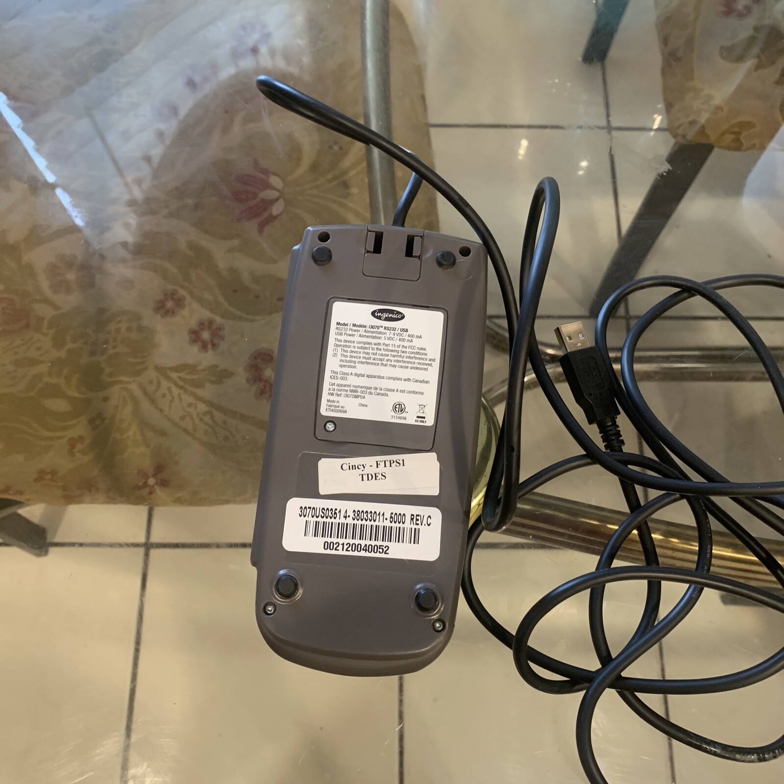 Ingenico 3070 POS Transaction Terminal Credit Card Reader – i3070 RS232 / USB