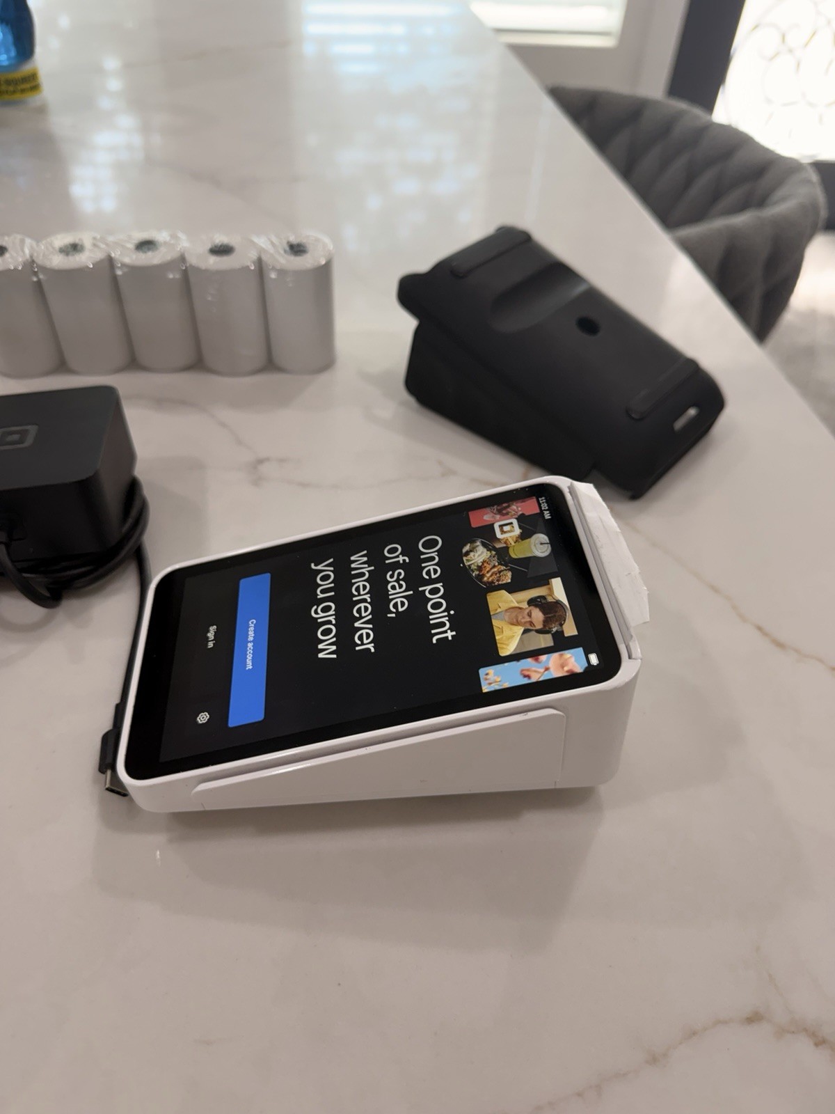 Square Terminal Hand Held POS Printer W/ Case + Charger + Receipt Papers