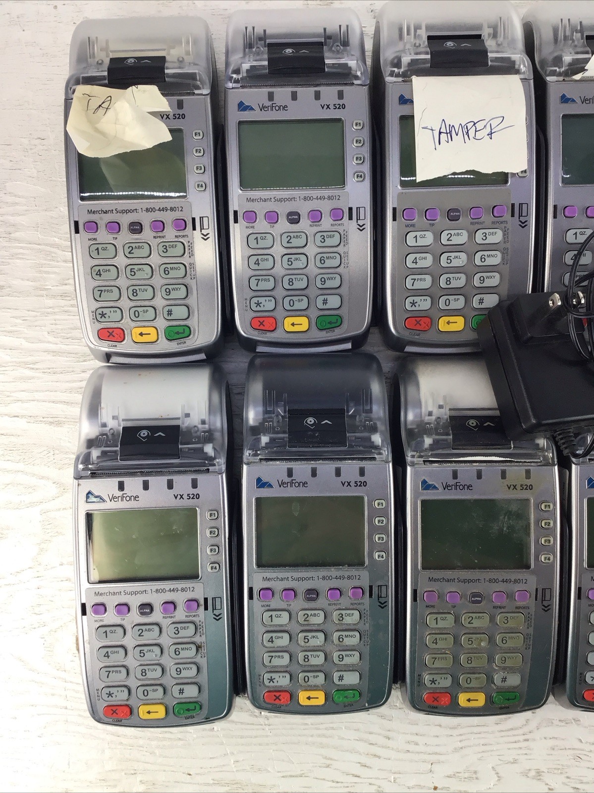Lot Of 12 VeriFone VX520 Card Reader POS Systems 7 Tampered 5 Working