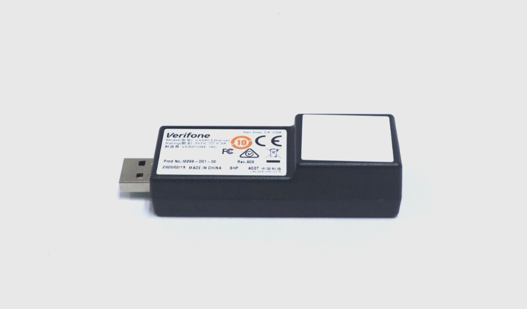 VeriFone VX680 Dongle, Ethernet Dark Black M268-D01-00 New