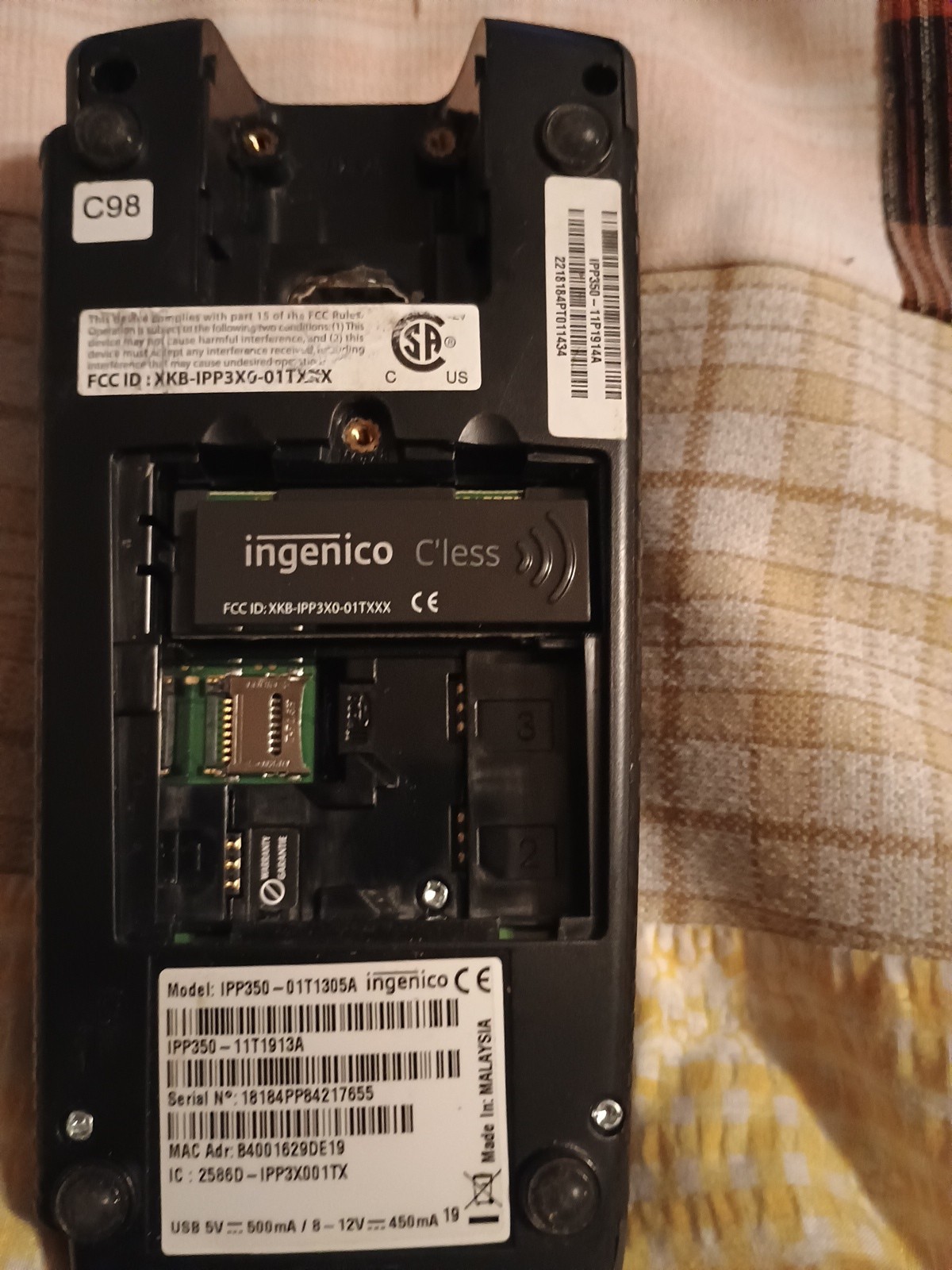 Ingenico IPP350 Credit Card Terminal Untested*READ*