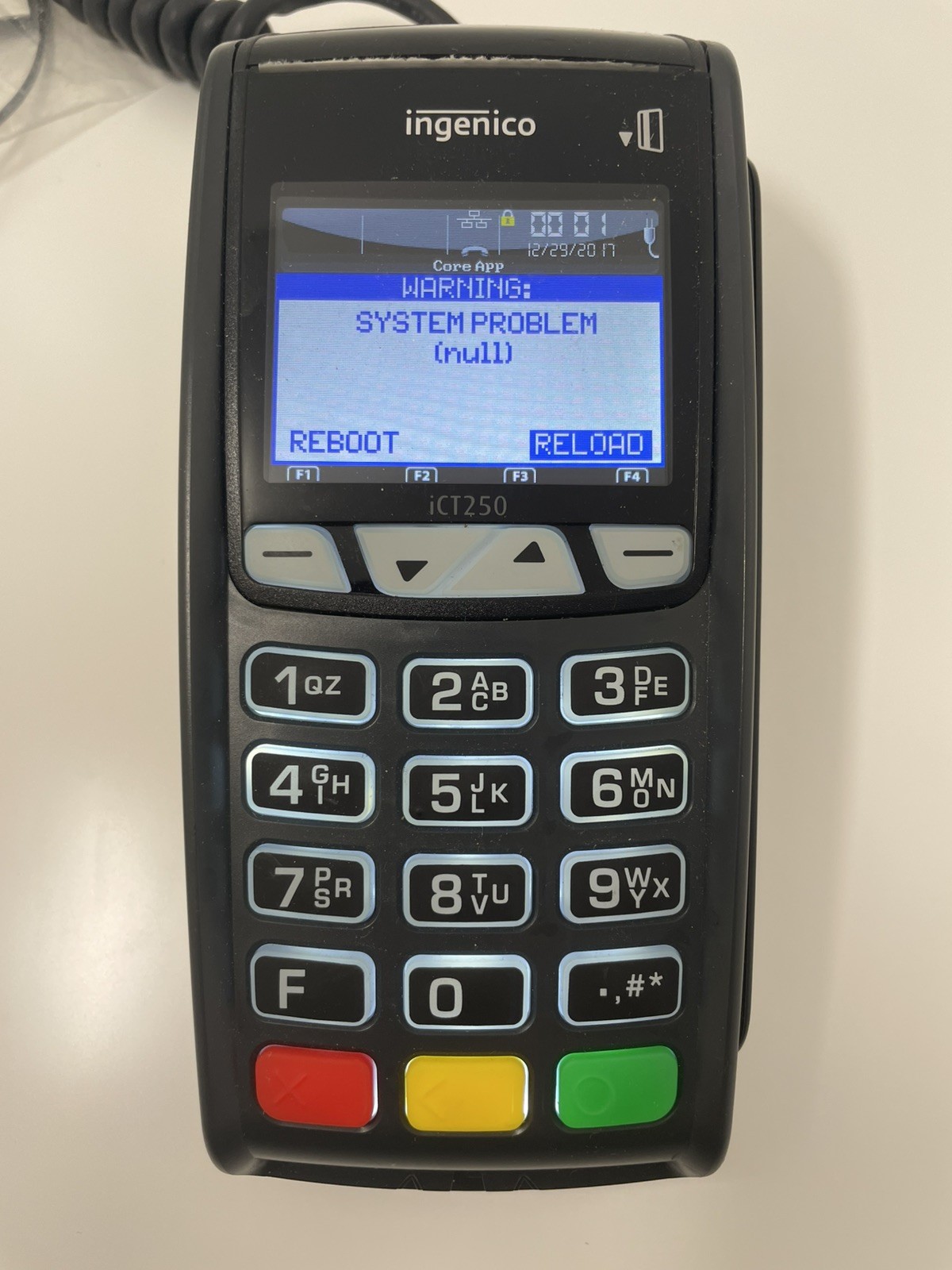 Ingenico iCT 250 Credit Card Terminal Reader ict250-11t1879a