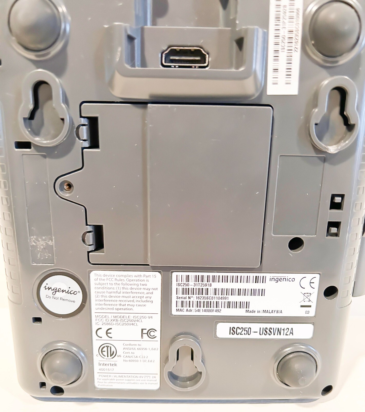 Ingenico ISC250-V4 Payment Terminal iSC Touch 250 – NO CABLES OR ACCESSORIES