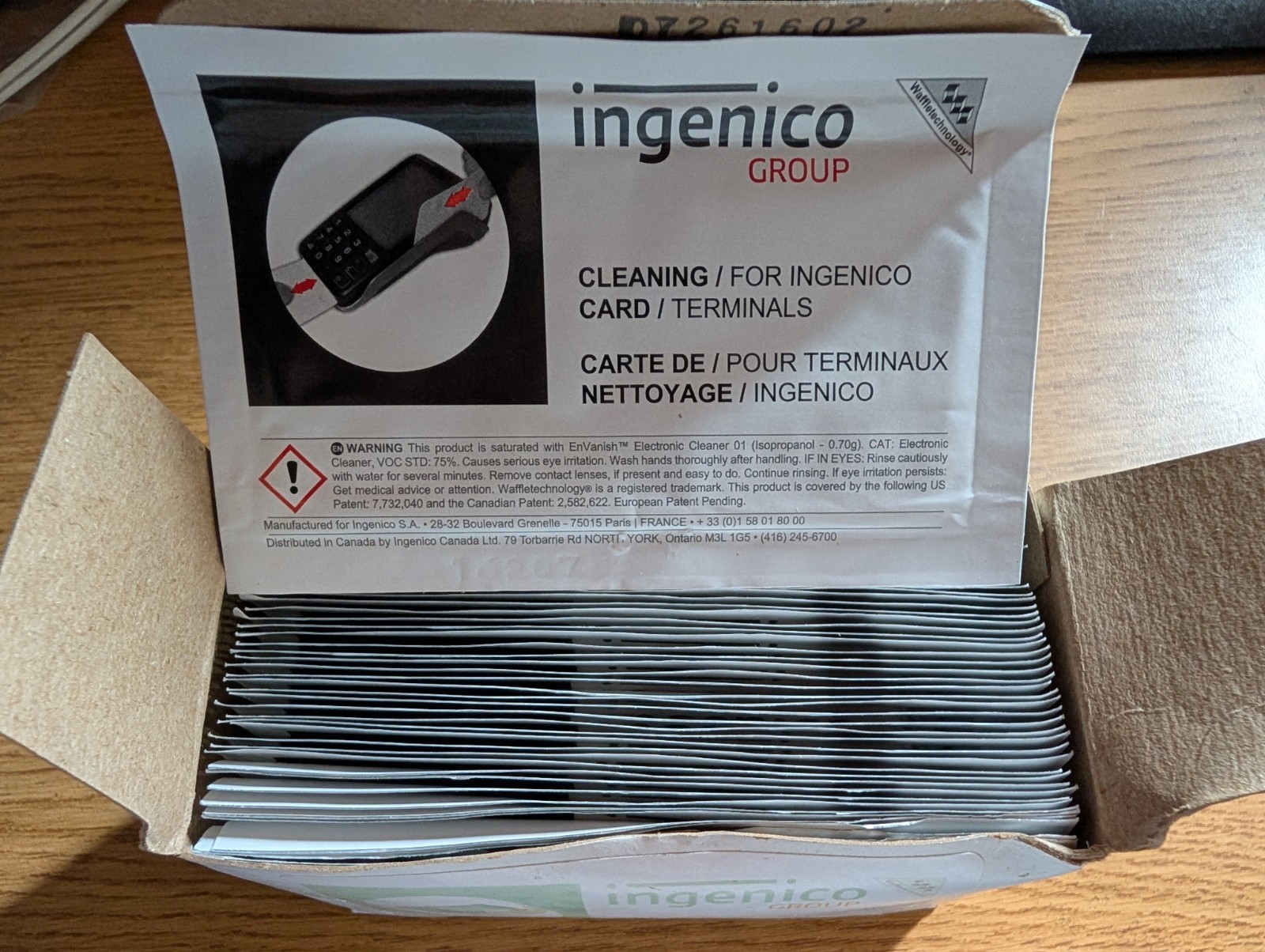 BOX 40 Genuine Ingenico Waffle Cleaning Card for Smart Cards & Magnetic Stripe