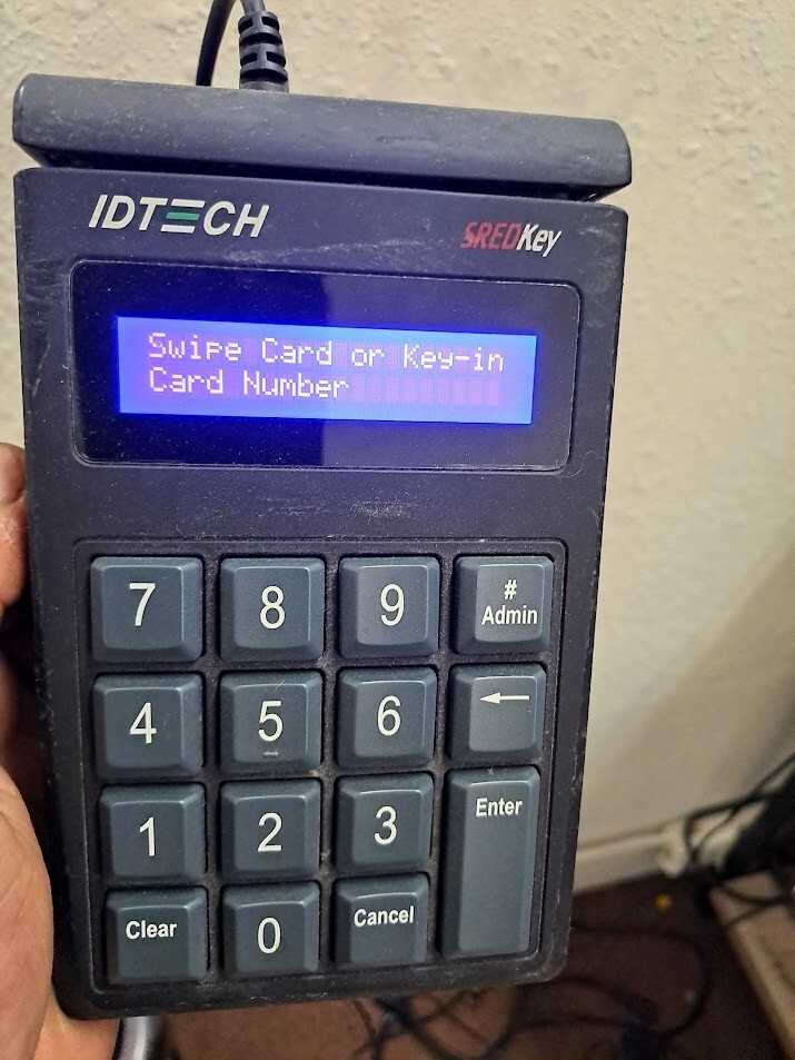 Lot of 2 IDTech IDSK-534833TEB SREDKey MagStripe USB Credit Card Reader