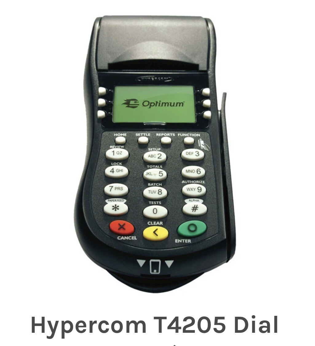 Equinox T4205 Credit Card Terminal w/ Pin Pad P1300 & AC Adapter. (C1)