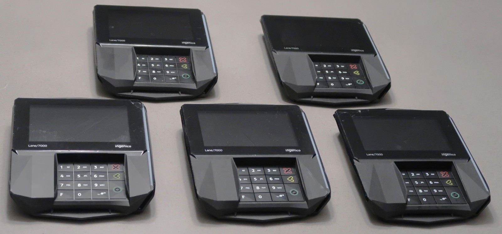 Lot of 5 AS-IS Ingenico Lane 7000 Credit Card Reader & Payment Terminal | PARTS