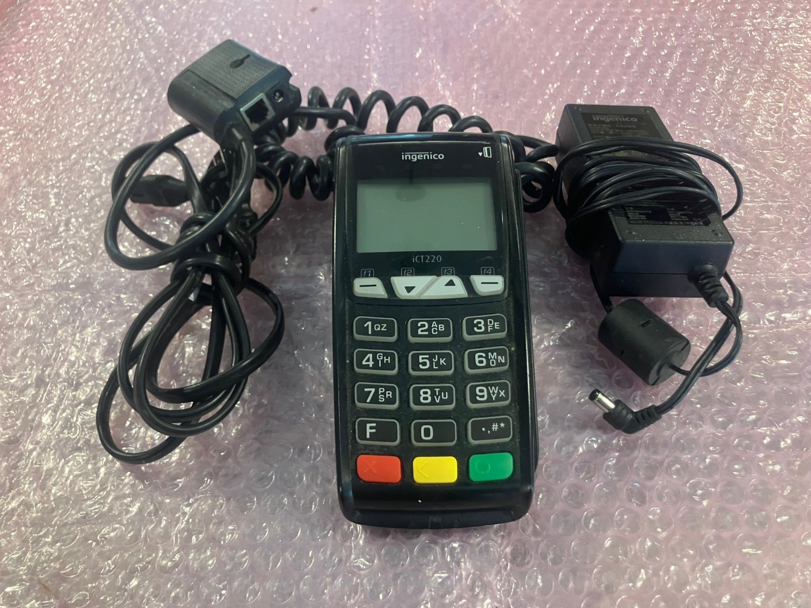 Ingenico iCT 220 Credit Card Payment Reader Terminal With Power Cord & Cables