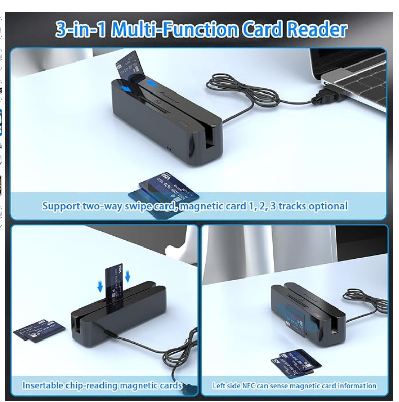 Multi-Function Magnetic Card Reader,Credit Card Reader,Memory Chip Card Reade…