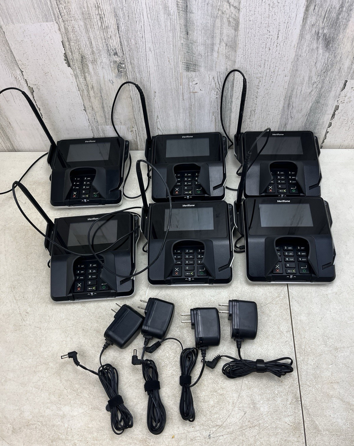 6x) Used Verifone MX 915 Pin Pad Card Payment Terminals POS w/4 Power Cables Lot